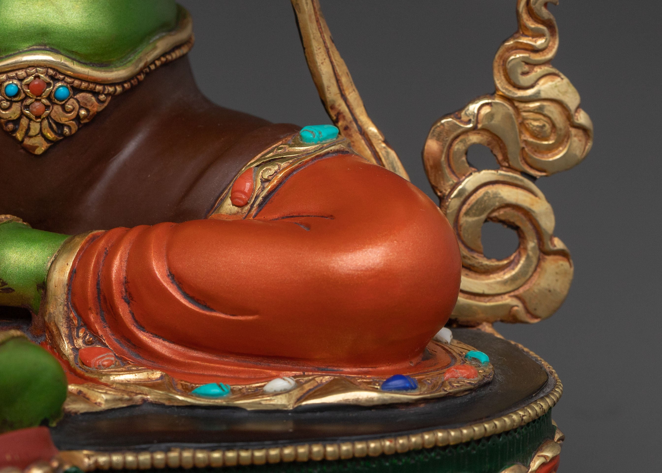 Handcrafted Green Tara Tibetan Statue | Spiritual Icon