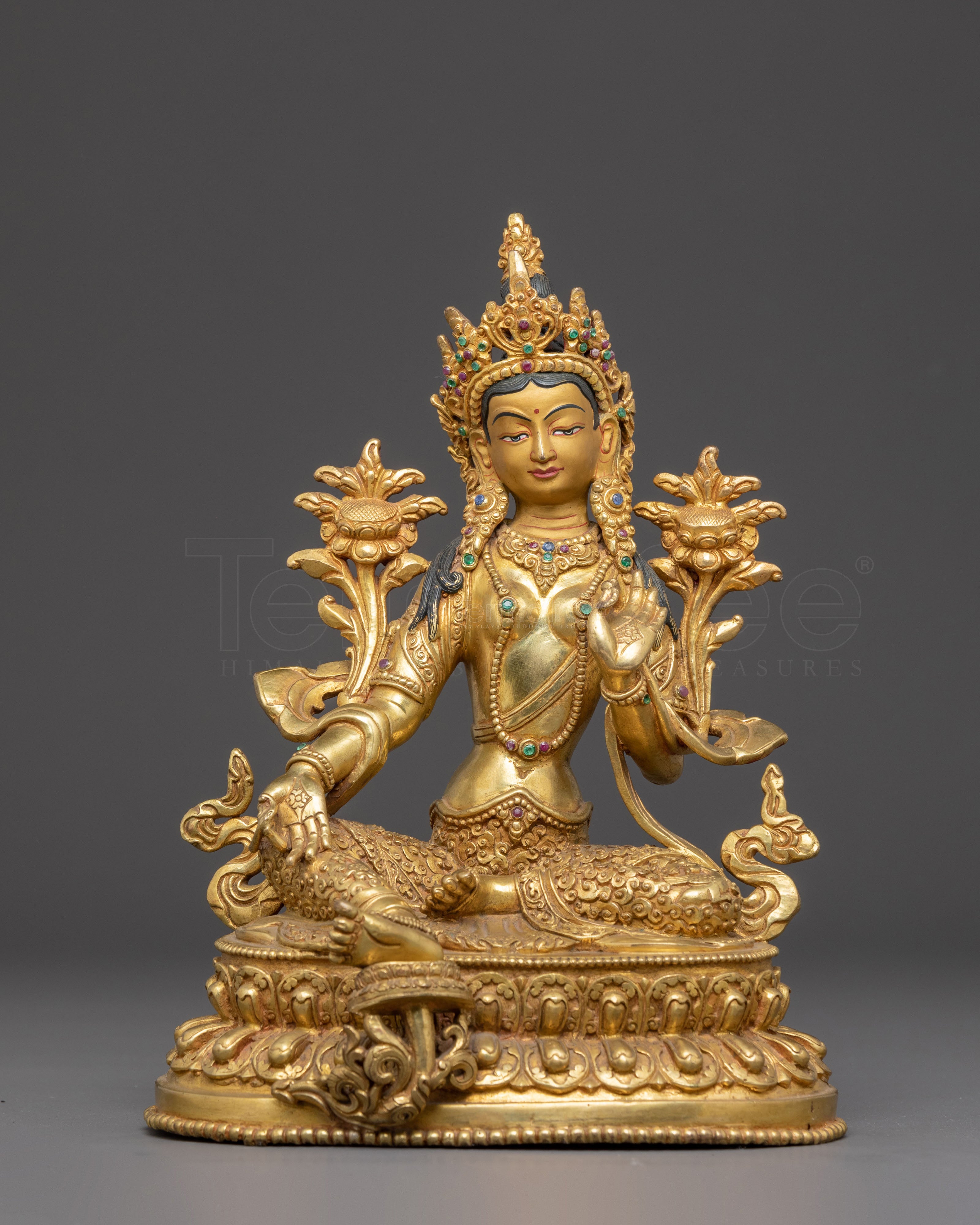Handmade Healing Green Tara Buddha Statue 