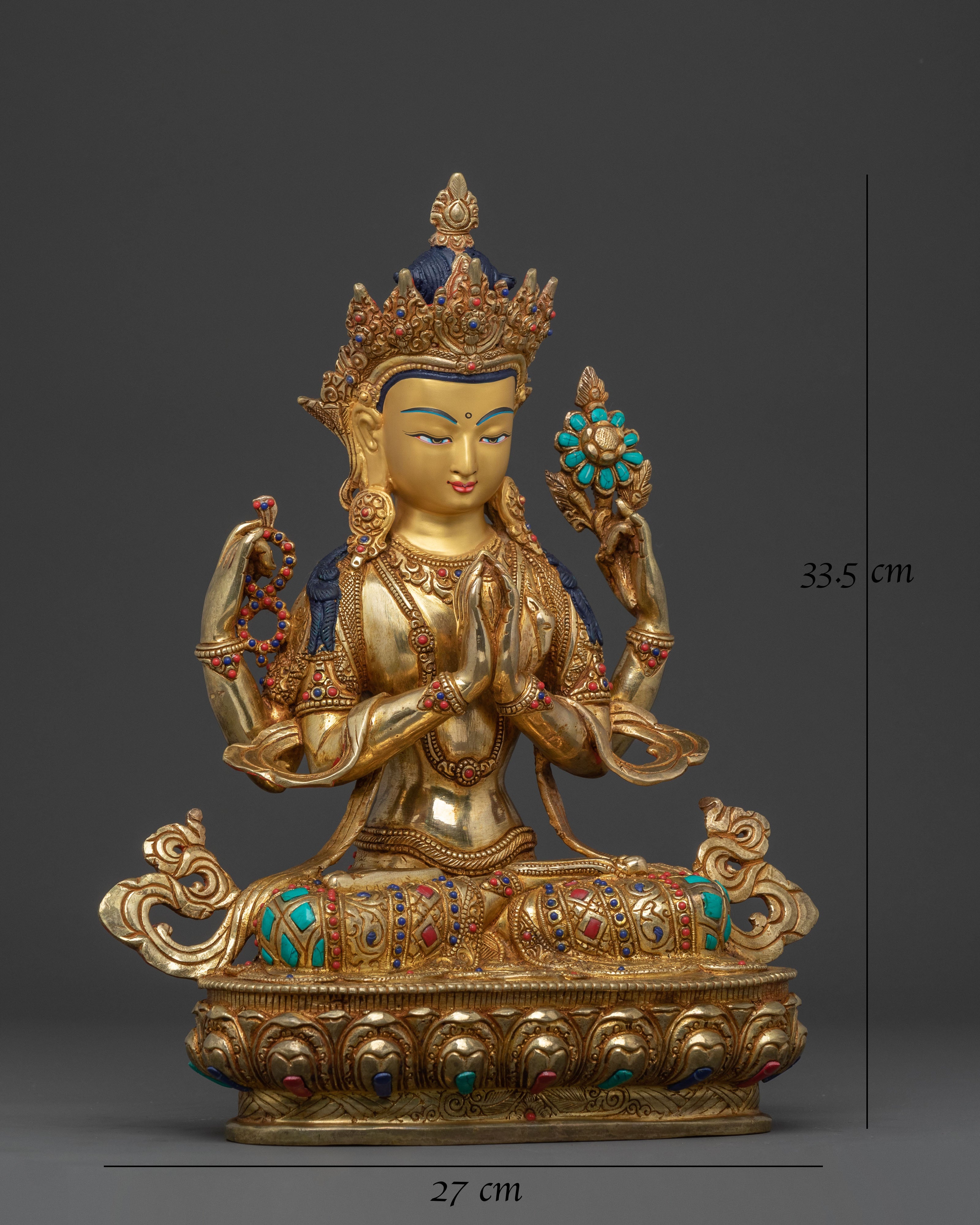 Handcrafted Chenrezig Bodhisattva Statue | Home Decor