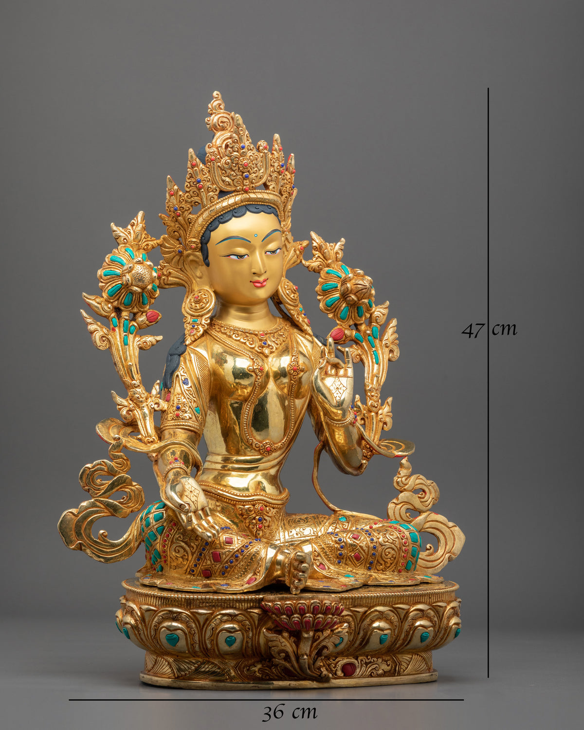 Shyamatara Statue | Hand-Carved 24k Gold Gilding Statue