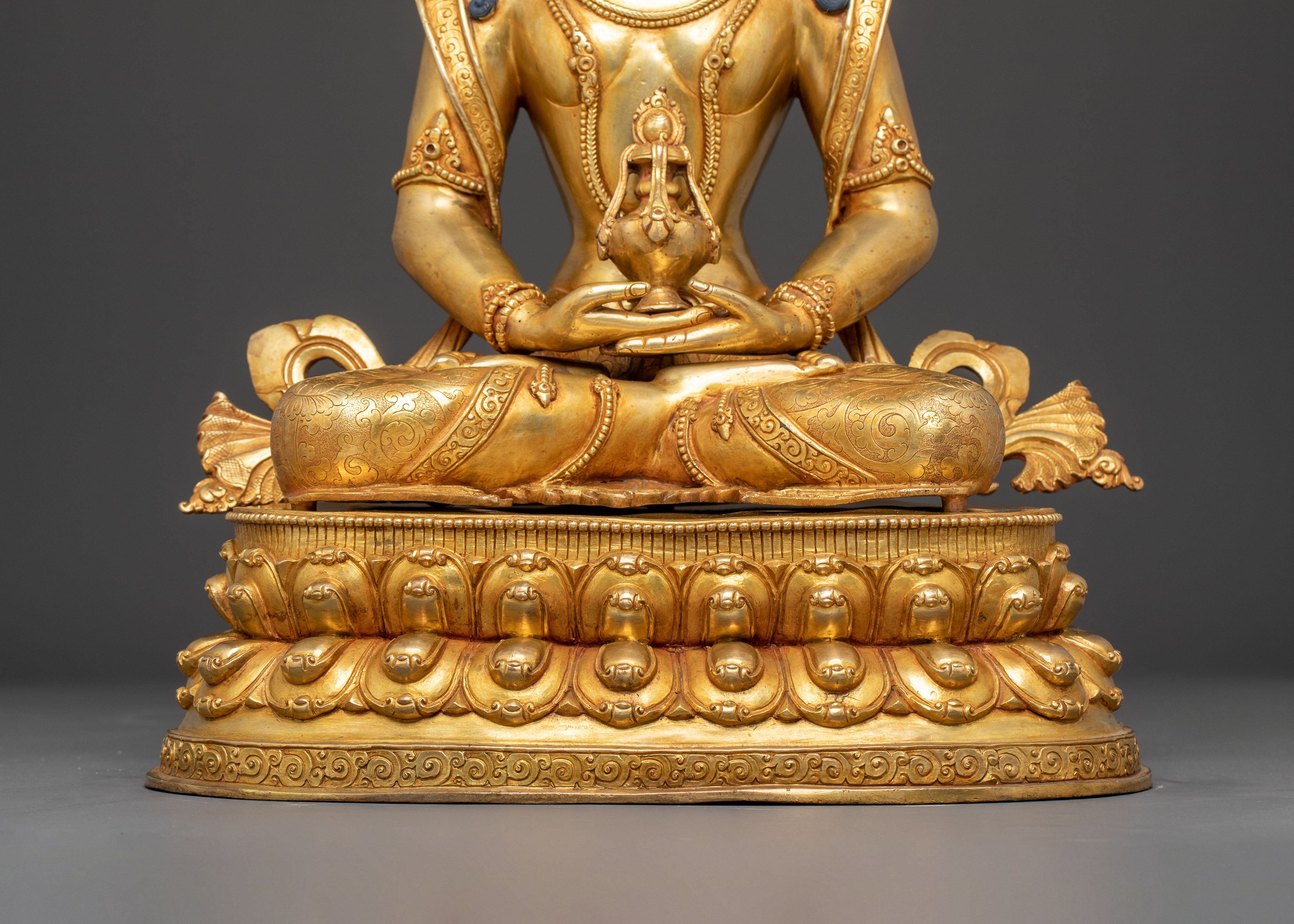 Golden Handmade Statue of Bodhisattva Amitayus | Buddhist Artwork