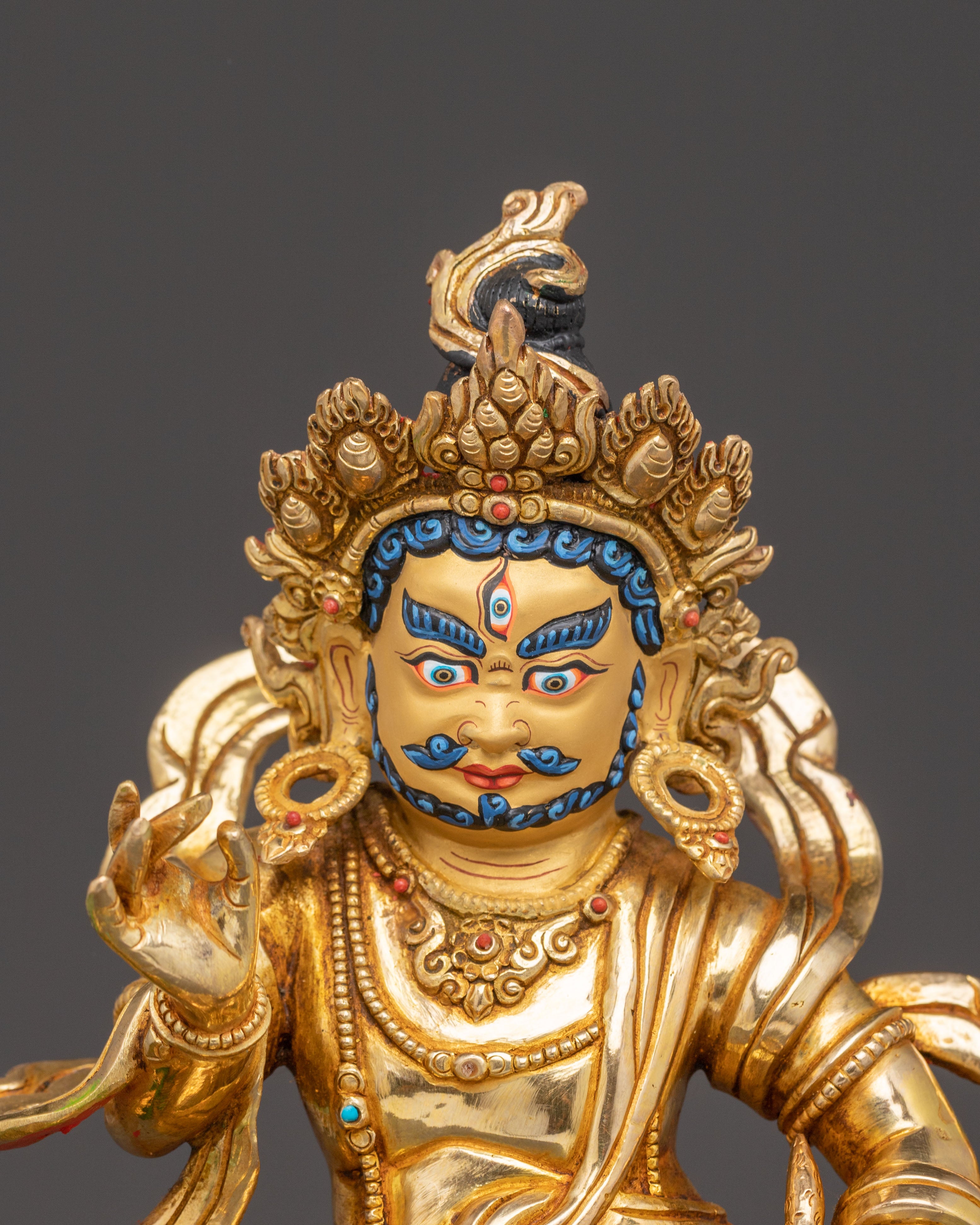 Handmade Prosperity Namtoshe Golden Statue - 24K Gold Gilded