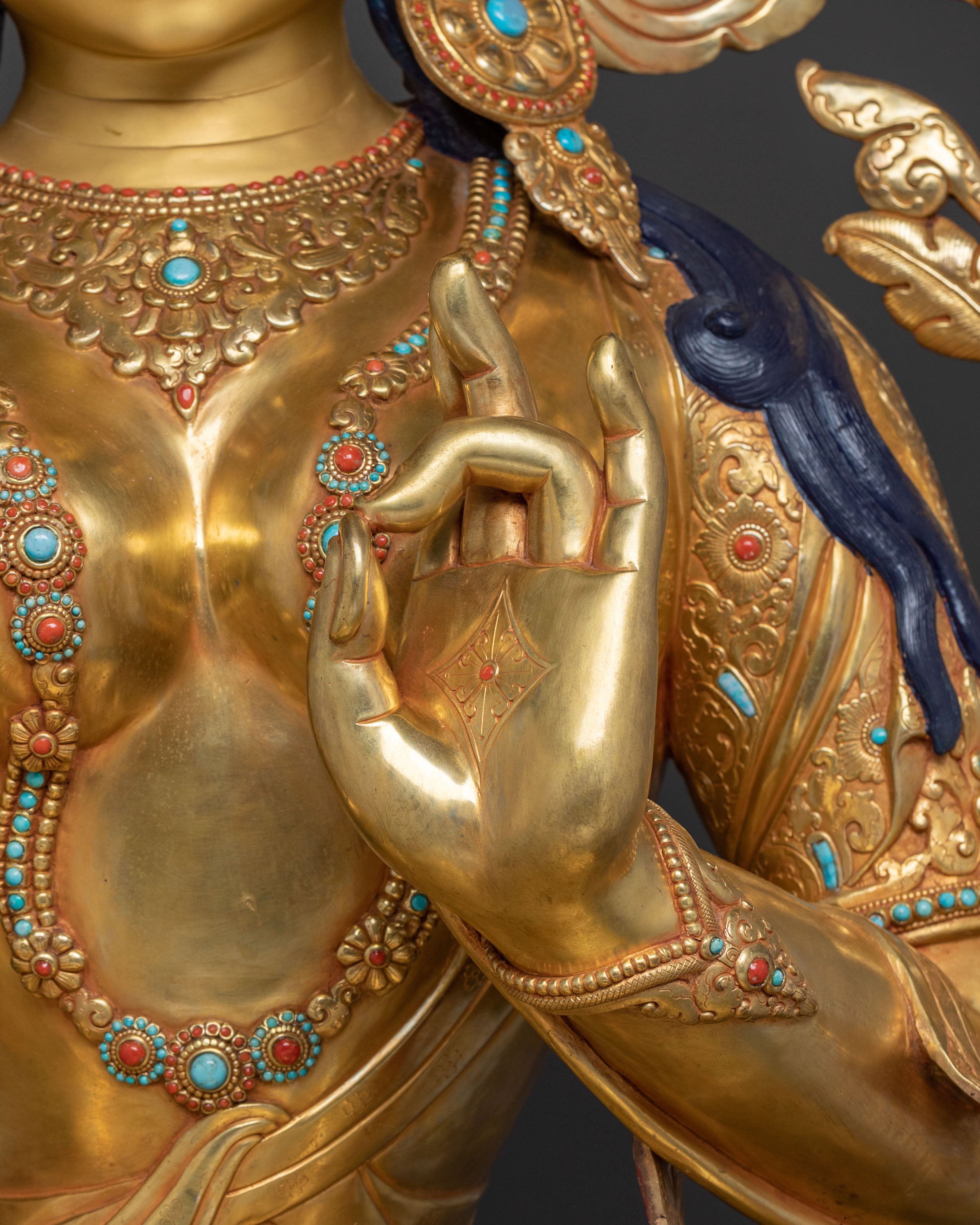 Traditional Nepalese Green Tara Statue