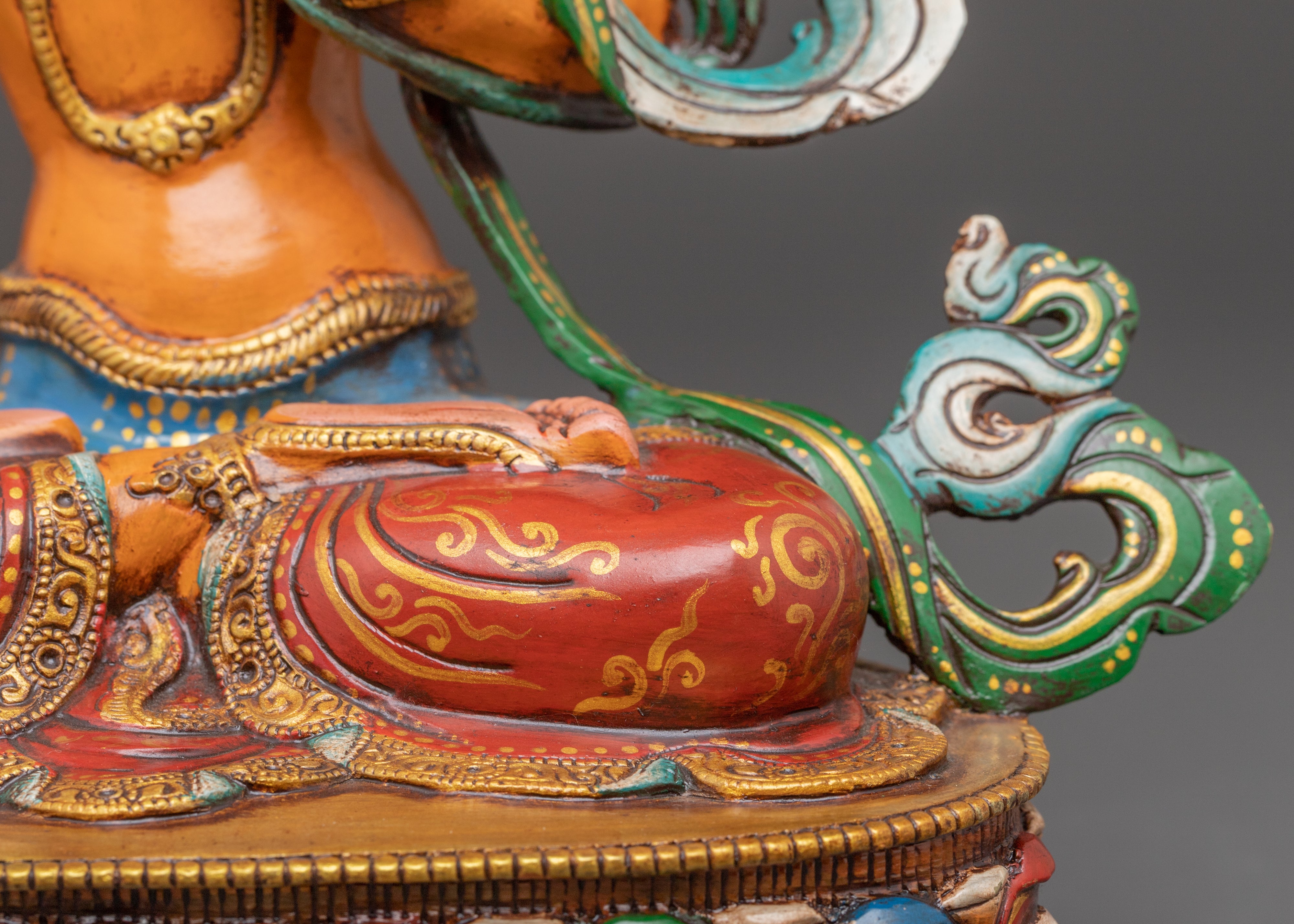 Handmade Statue of Bodhisattva Manjushri: Himalayan Artwork