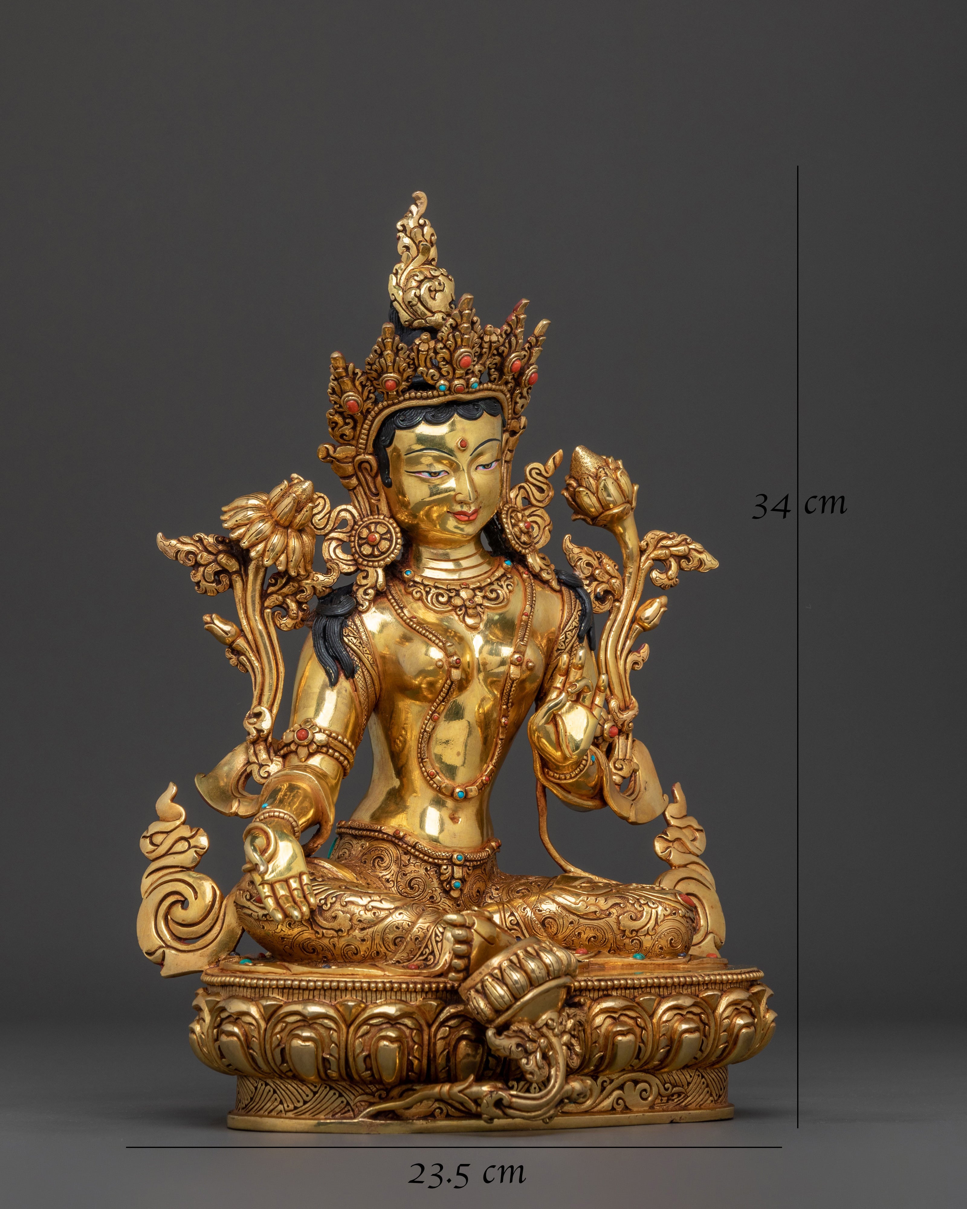 Green Tara Statue for Spiritual Decor | Goddess of Compassion