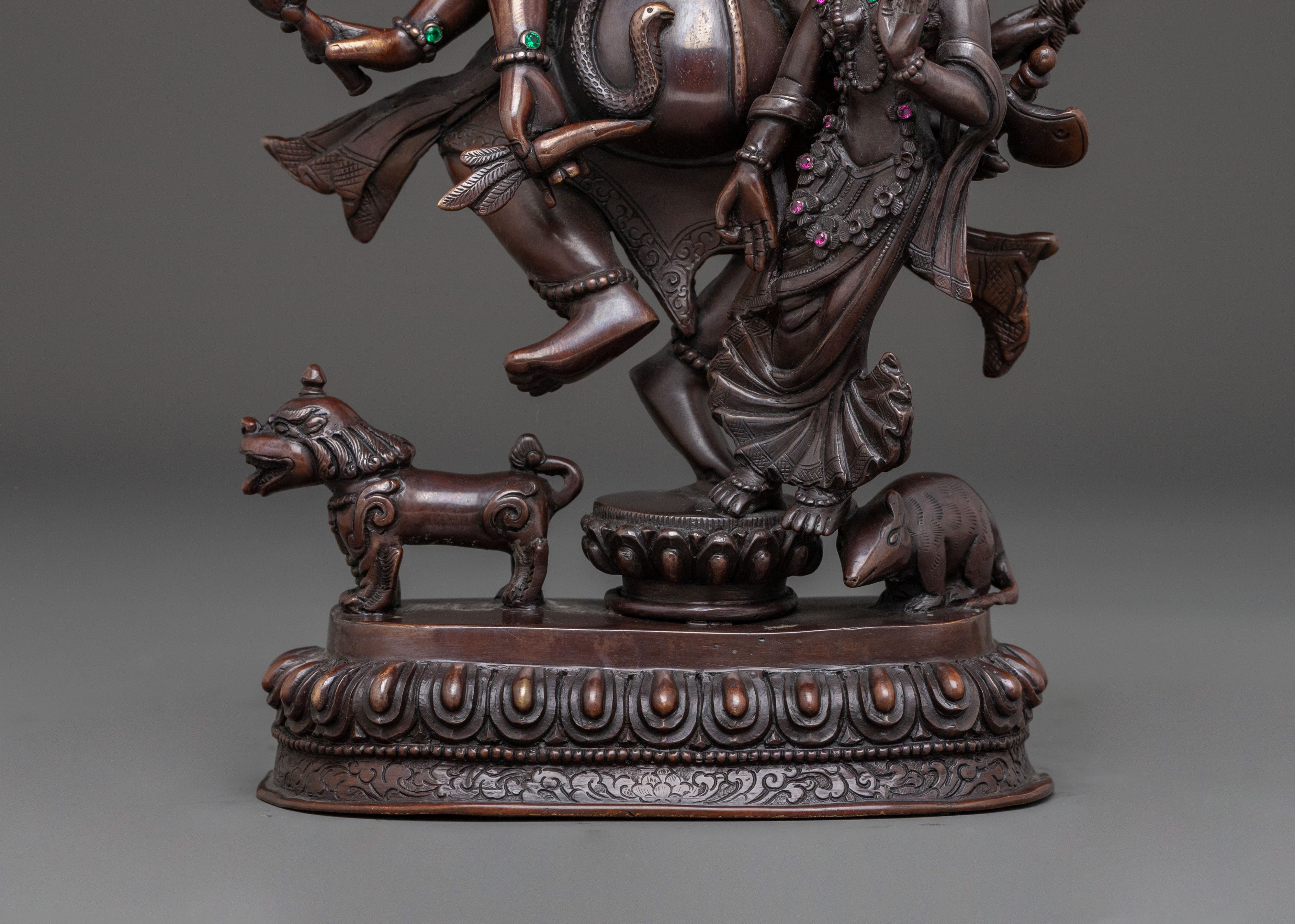 Ganesha Elephant God Statue | Oxidized Copper Figure