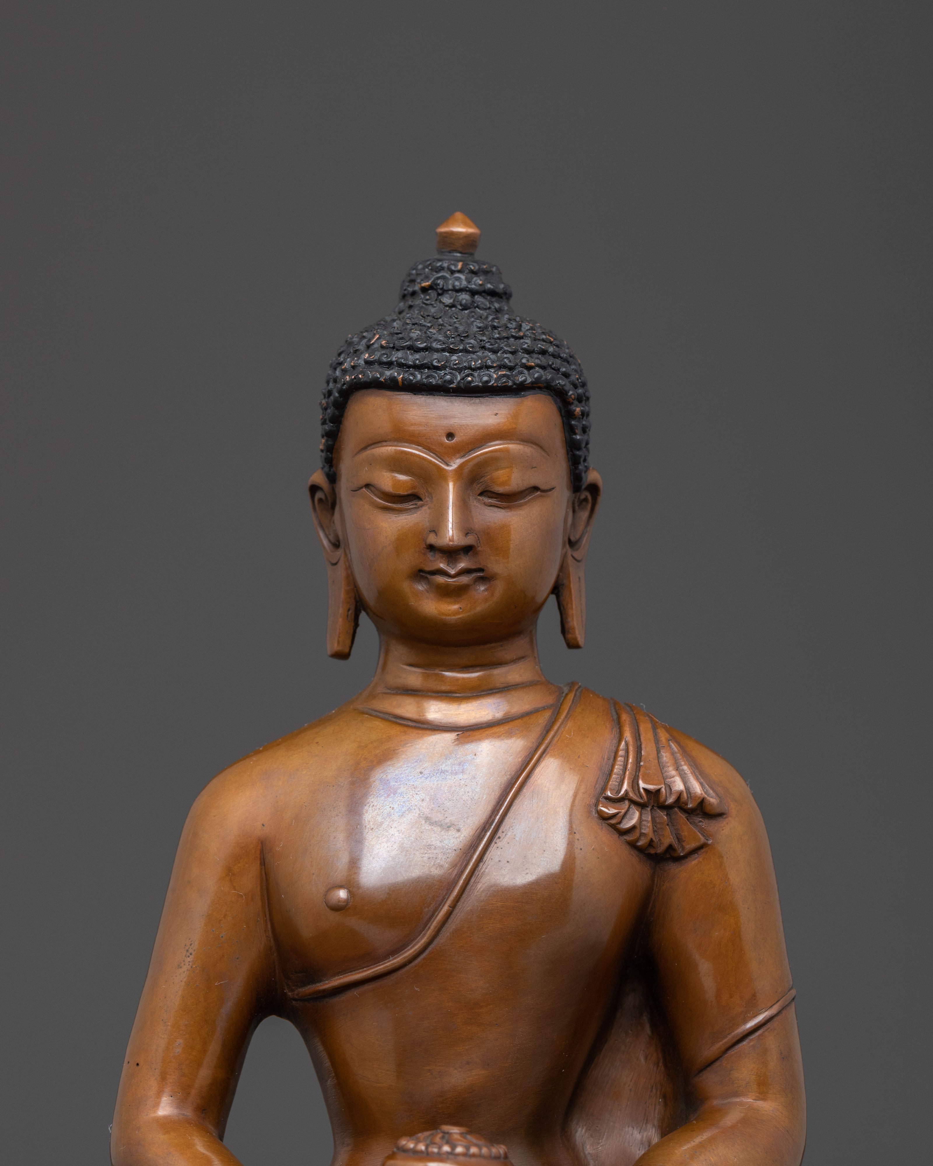 Amitabha Buddha Sacred Statue: Oxidized Serenity