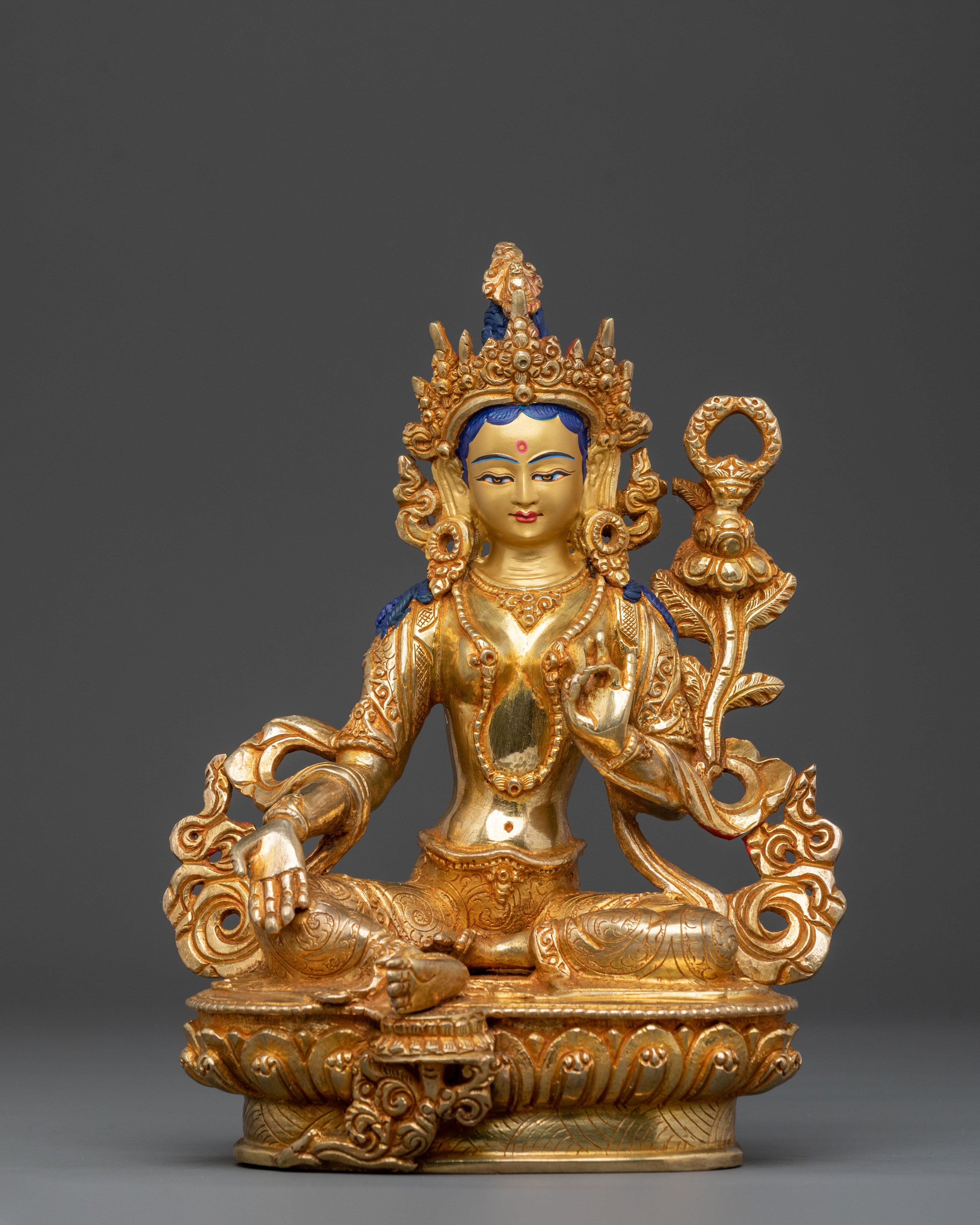 21 Tara: Handcrafted 24K Gold Gilded Statue Set