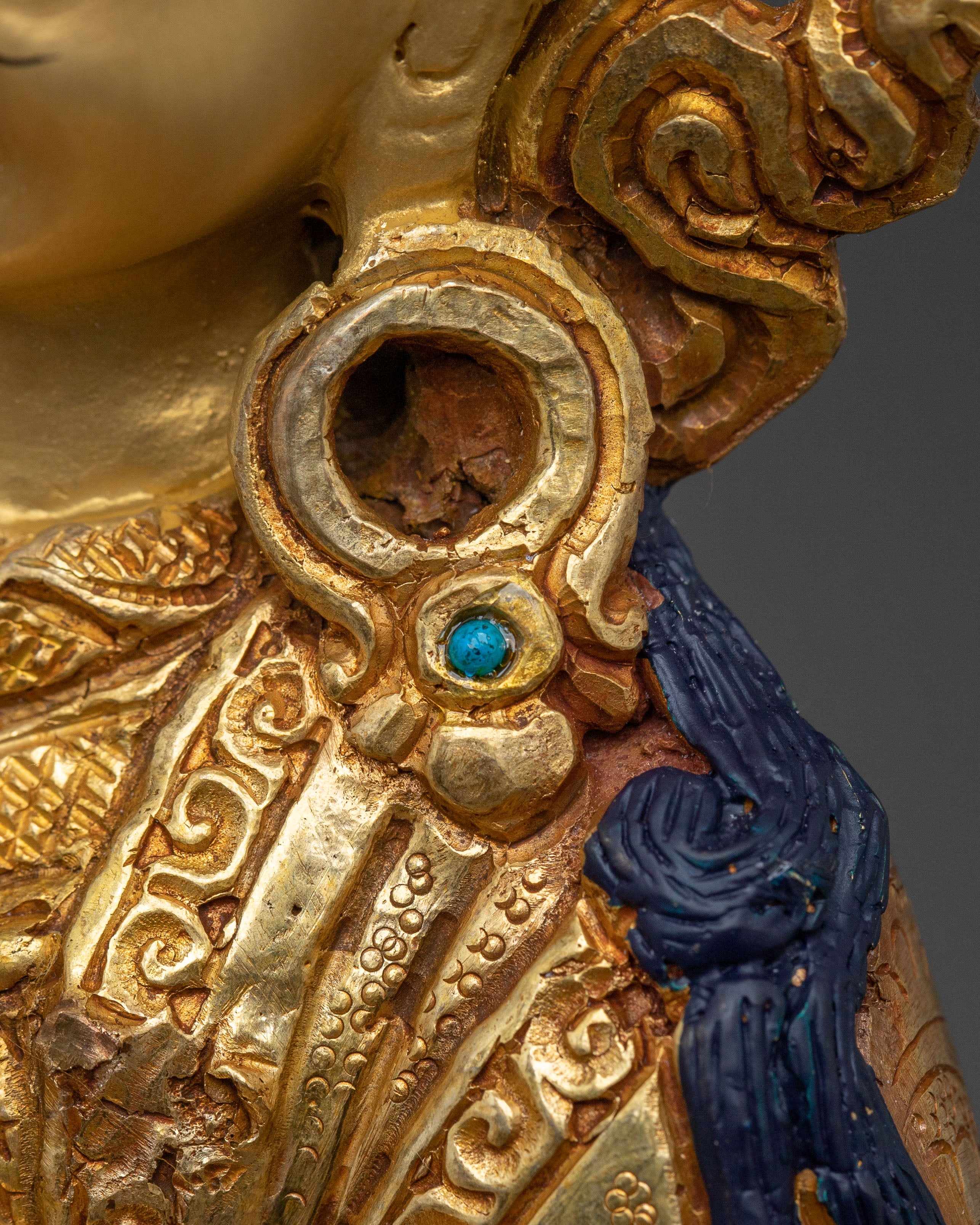 Dancing Guru Rinpoche Spiritual Sculpture | Handmade Tibetan Artwork