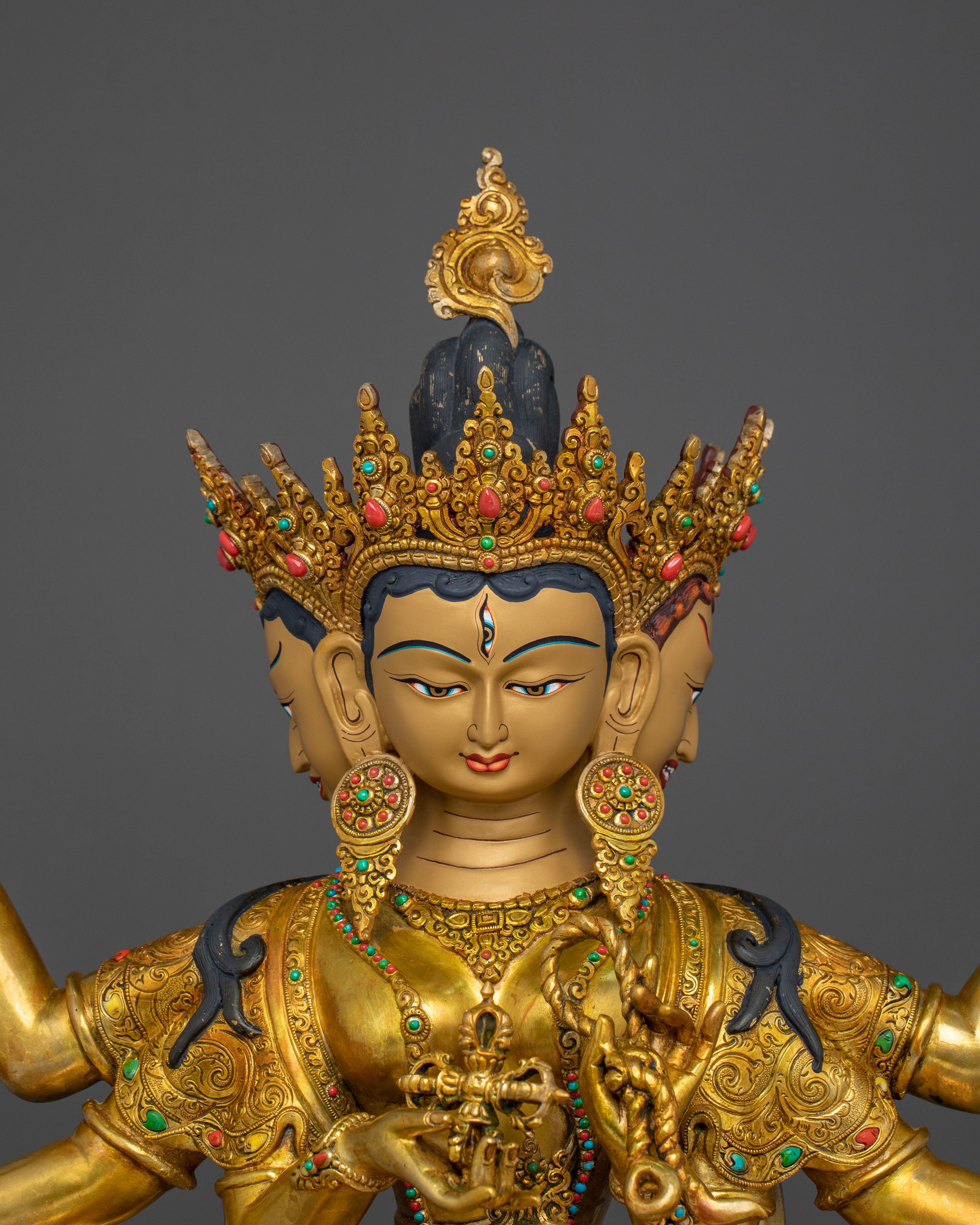 Sacred Namgyalma Sculpture: 24K Gold Gilded