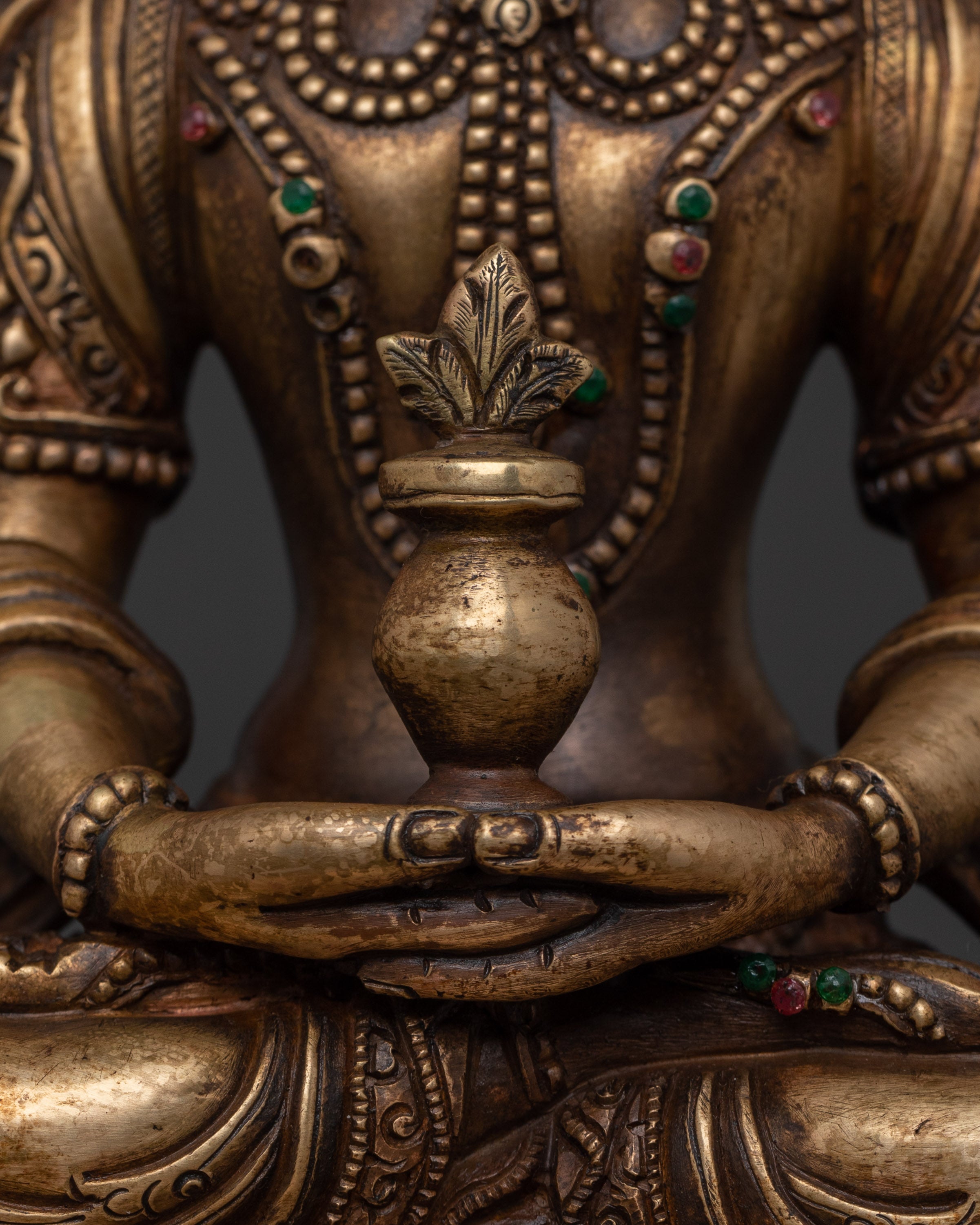 Amitayus Statue of Immortality | Bronze & Gemstone