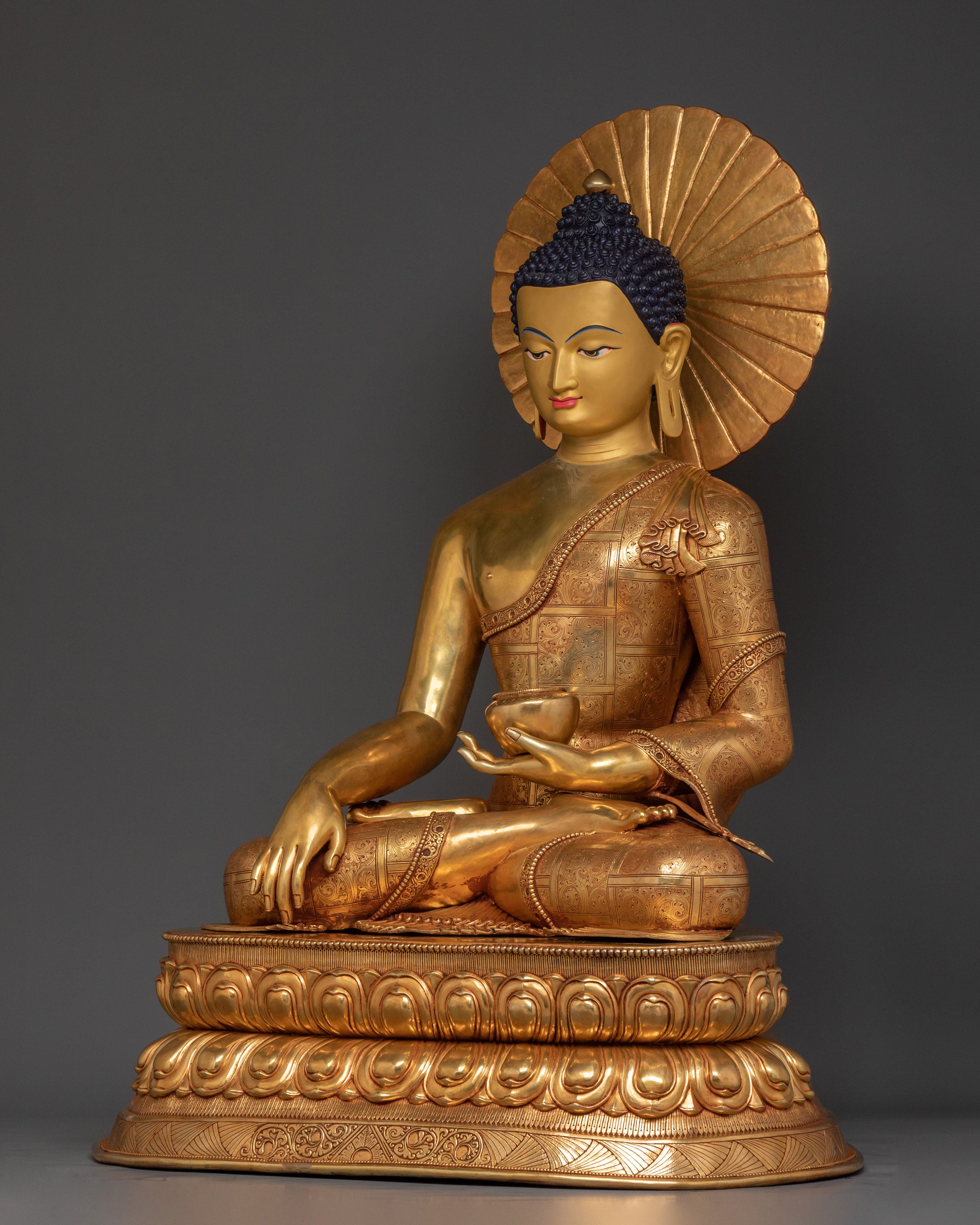Shakyamuni Buddha Statue | 24K Gold Gilded Buddhist Icon