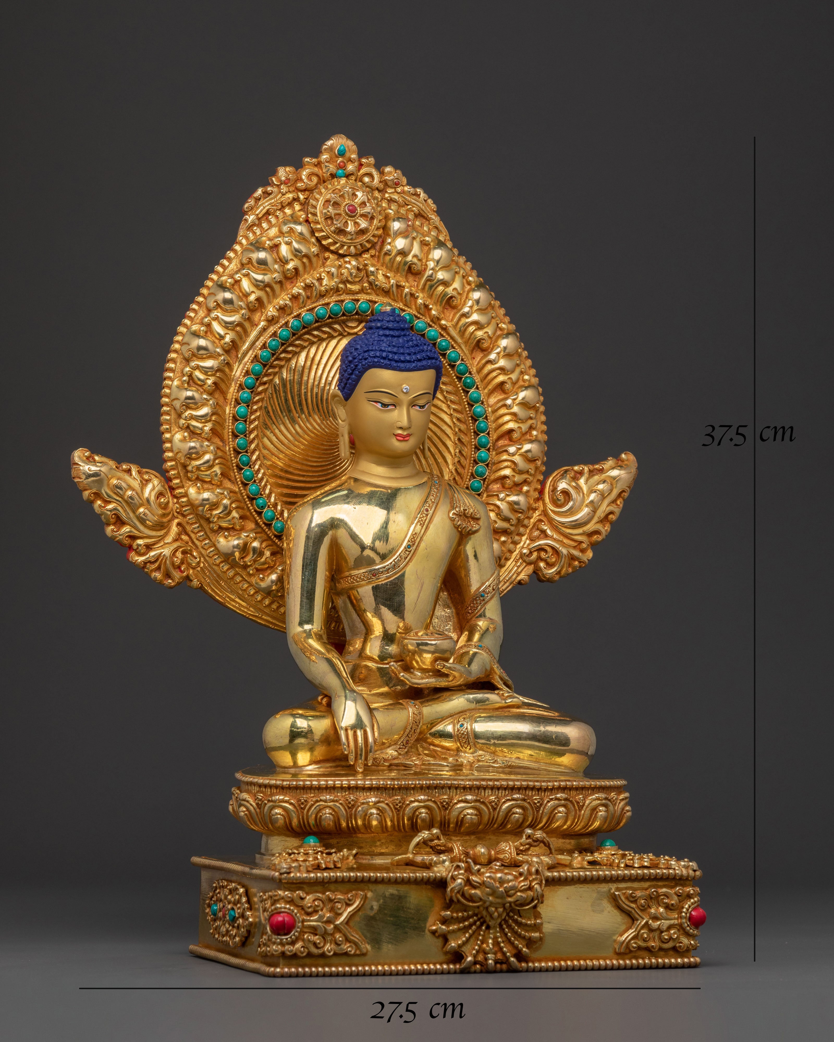 Shakyamuni Buddha Statue on Throne | Sacred Figure