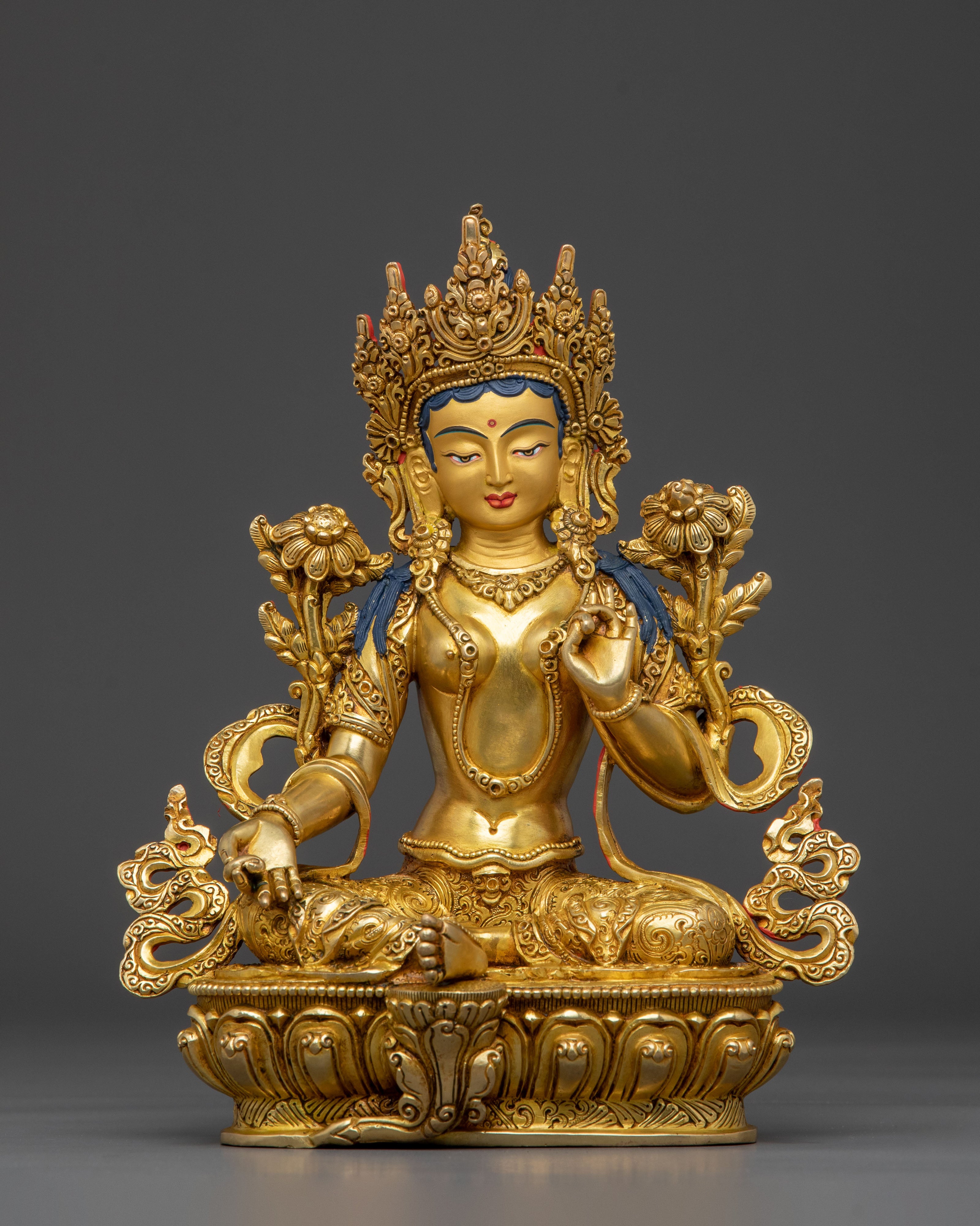 Green Tara Home Shrine Statue: Goddess of Compassion & Swift Blessings