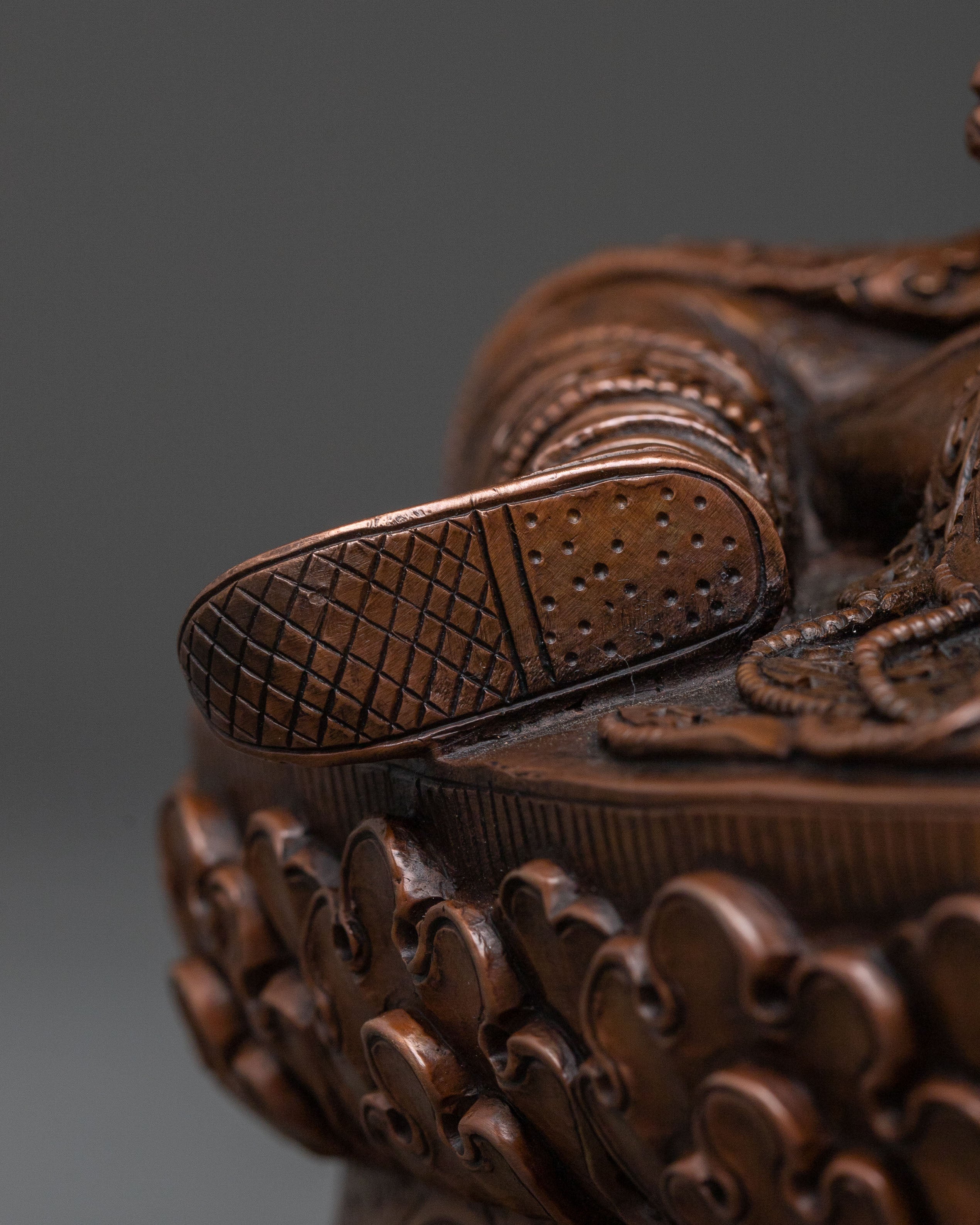 Guru Norlha Blessing Statue: Oxidized Copper Body