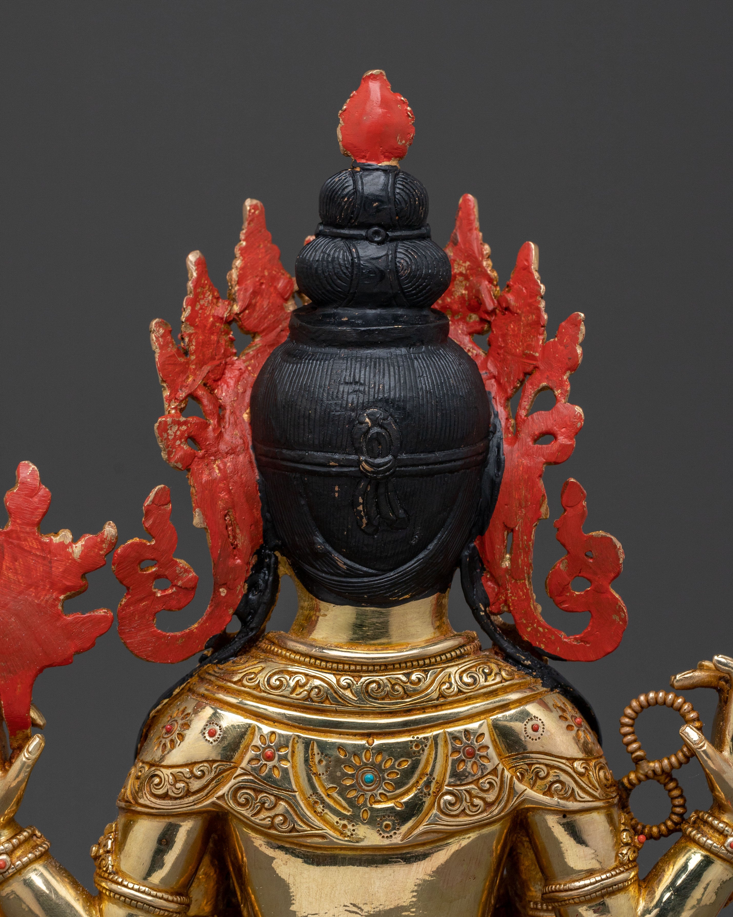Chenrezig Sacred Statue with Copper Body | Spiritual Power and Protection