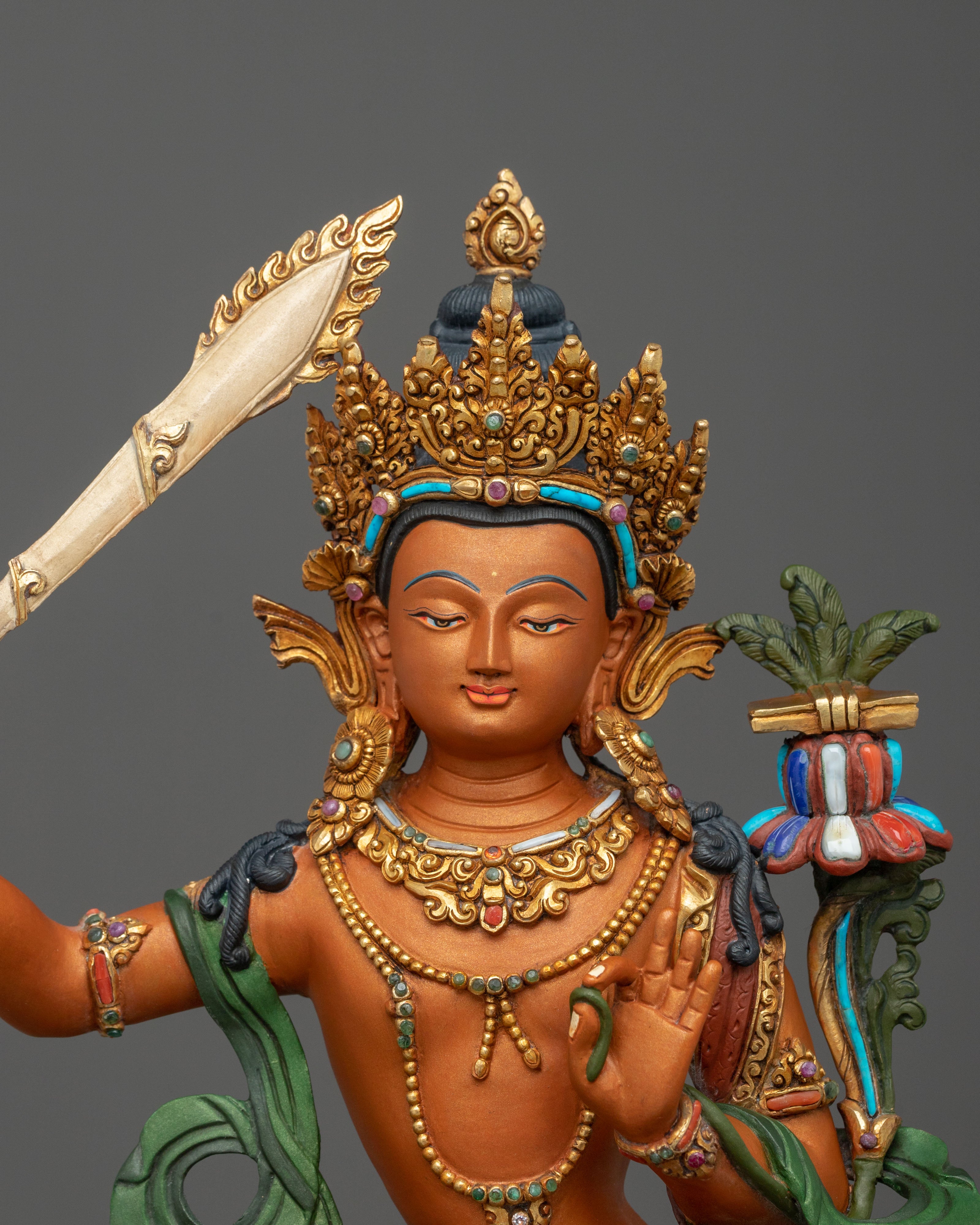 Simhanada Manjushri Bodhisattva of Wisdom Statue