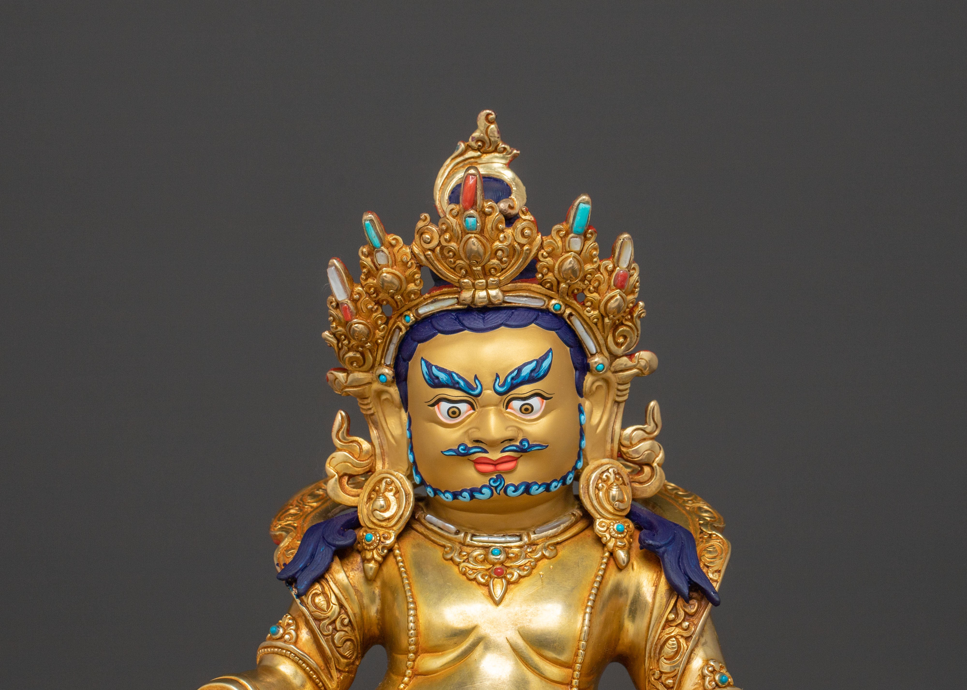 Dzambhala Statue on Throne | Altar Home Decor