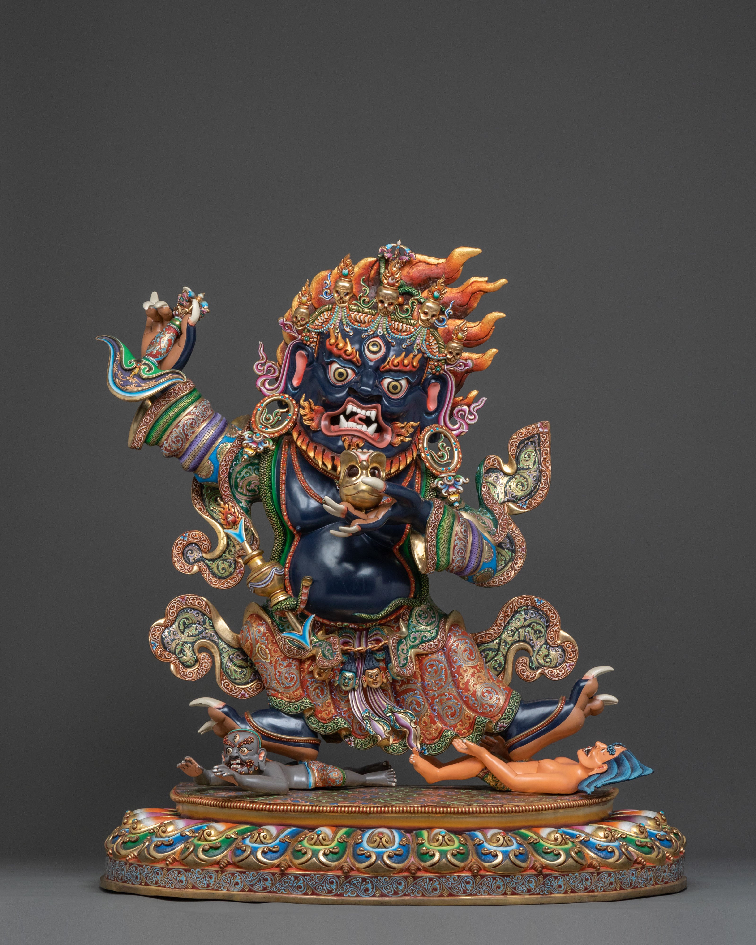Mahakala Bernakchen, 24K Gold Gilded Protector Statue