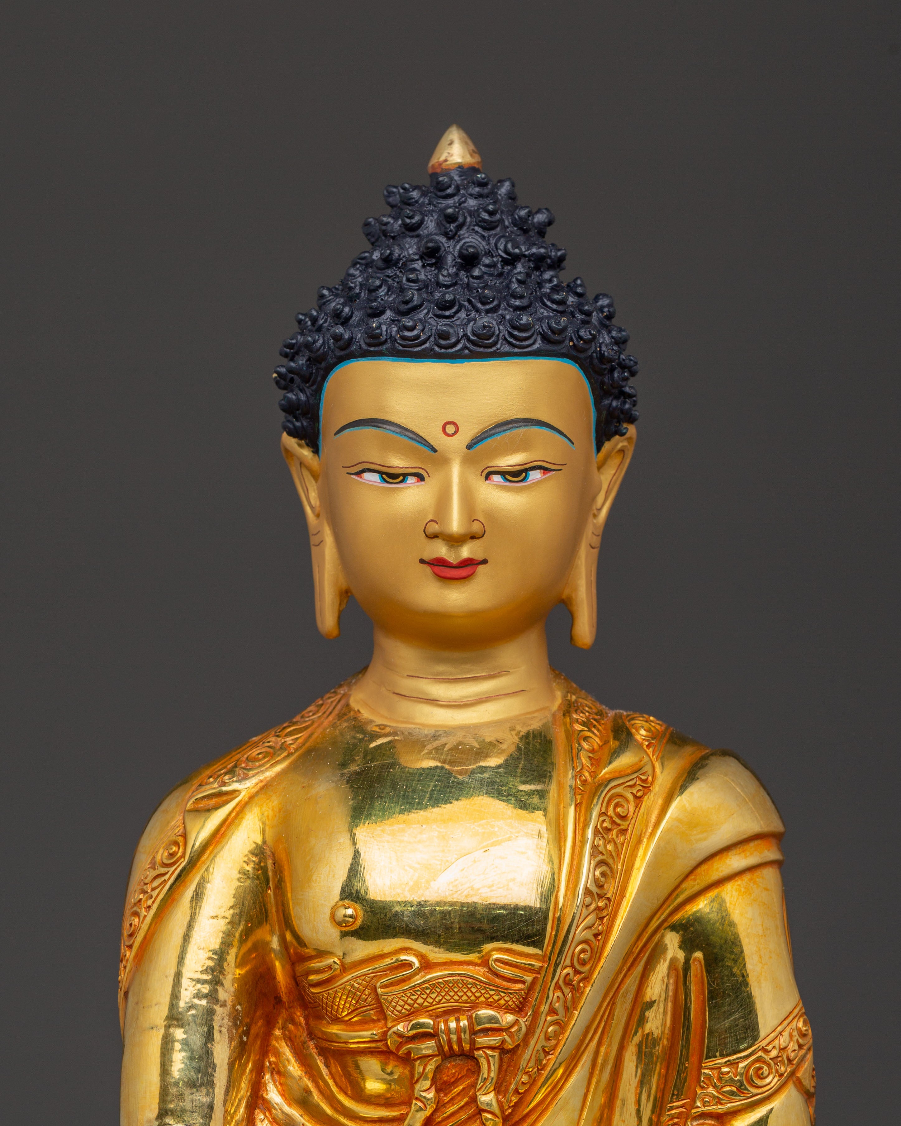 Sage Shakyamuni Buddha Statue - 24K Gold Gilded