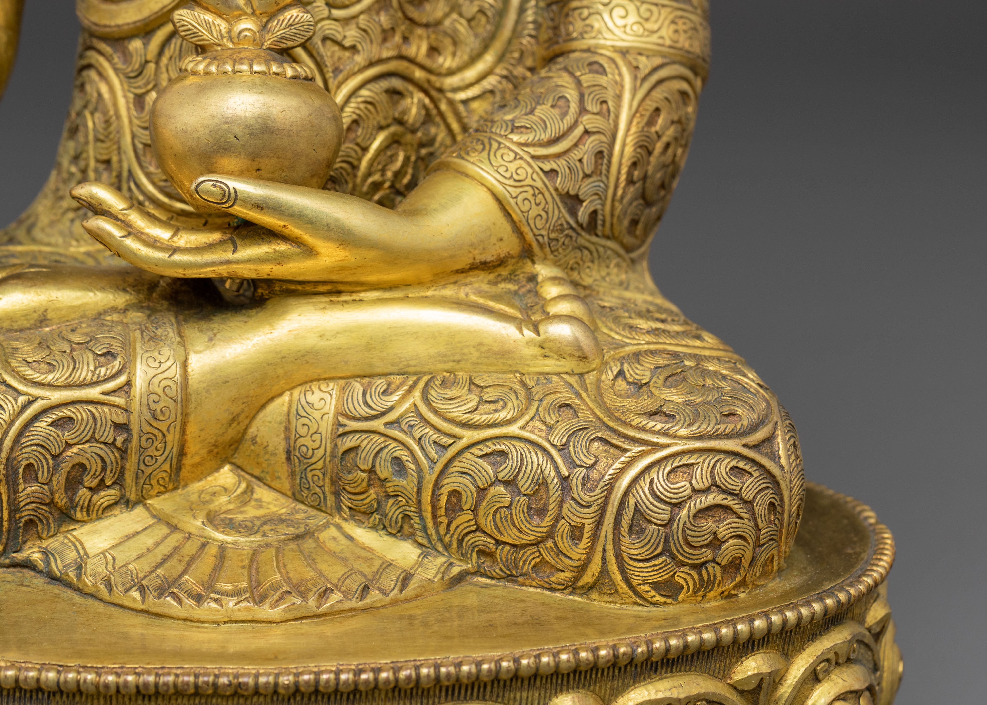 Handmade Medicine Buddha Copper Body Statue | Healing Buddha