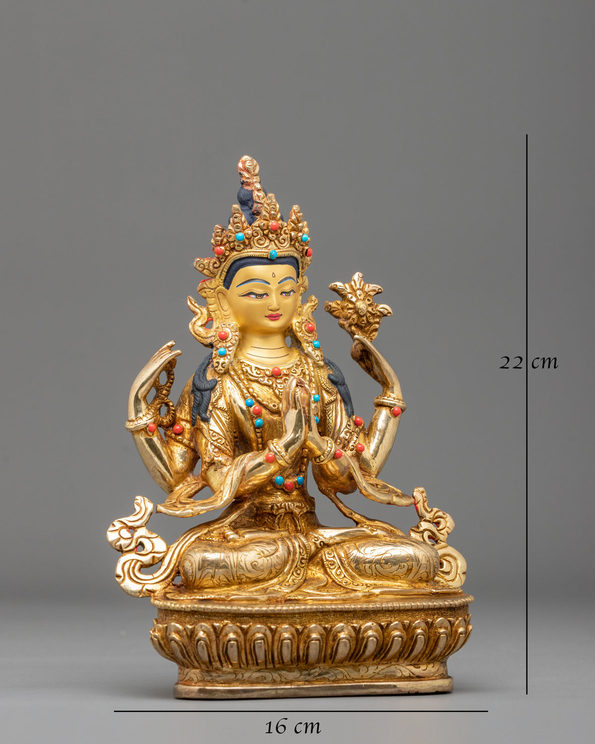 Four-Armed Chenrezig Tibetan Sculpture
