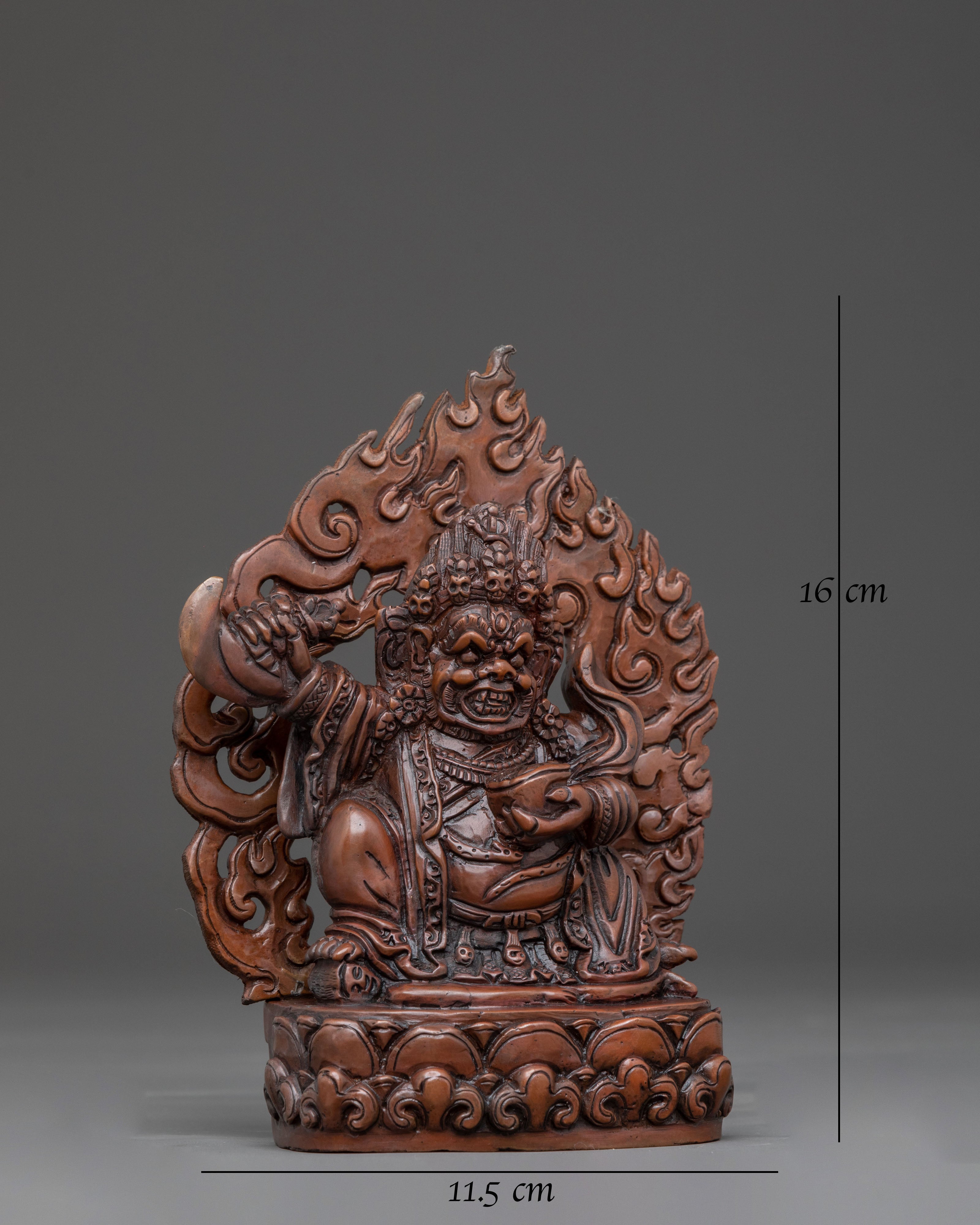 Mahakala Bernakchen Spiritual Figurine – Oxidized Copper Art