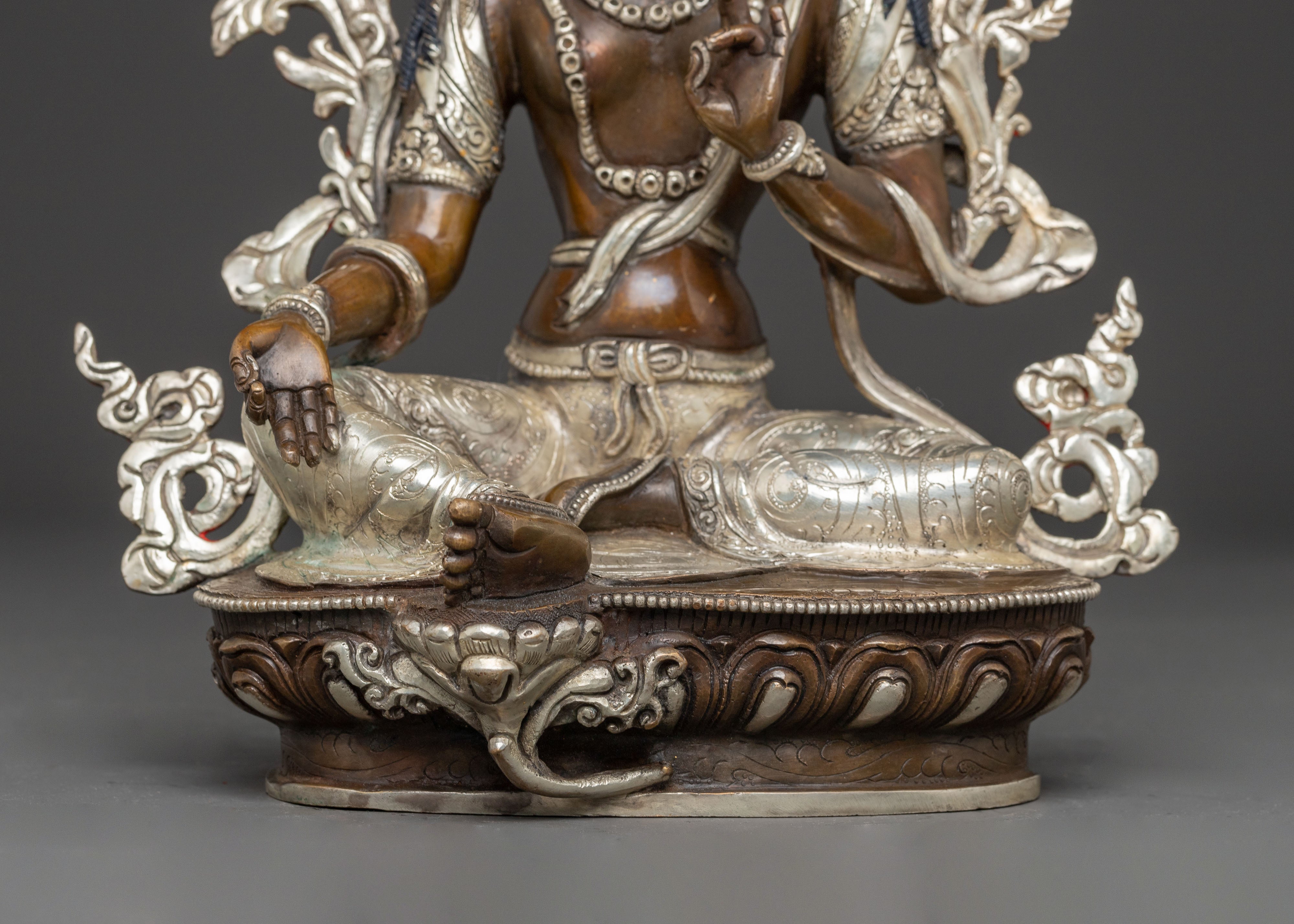 Handmade Shyama Tara Oxidized Statue | Mother of All Buddhas