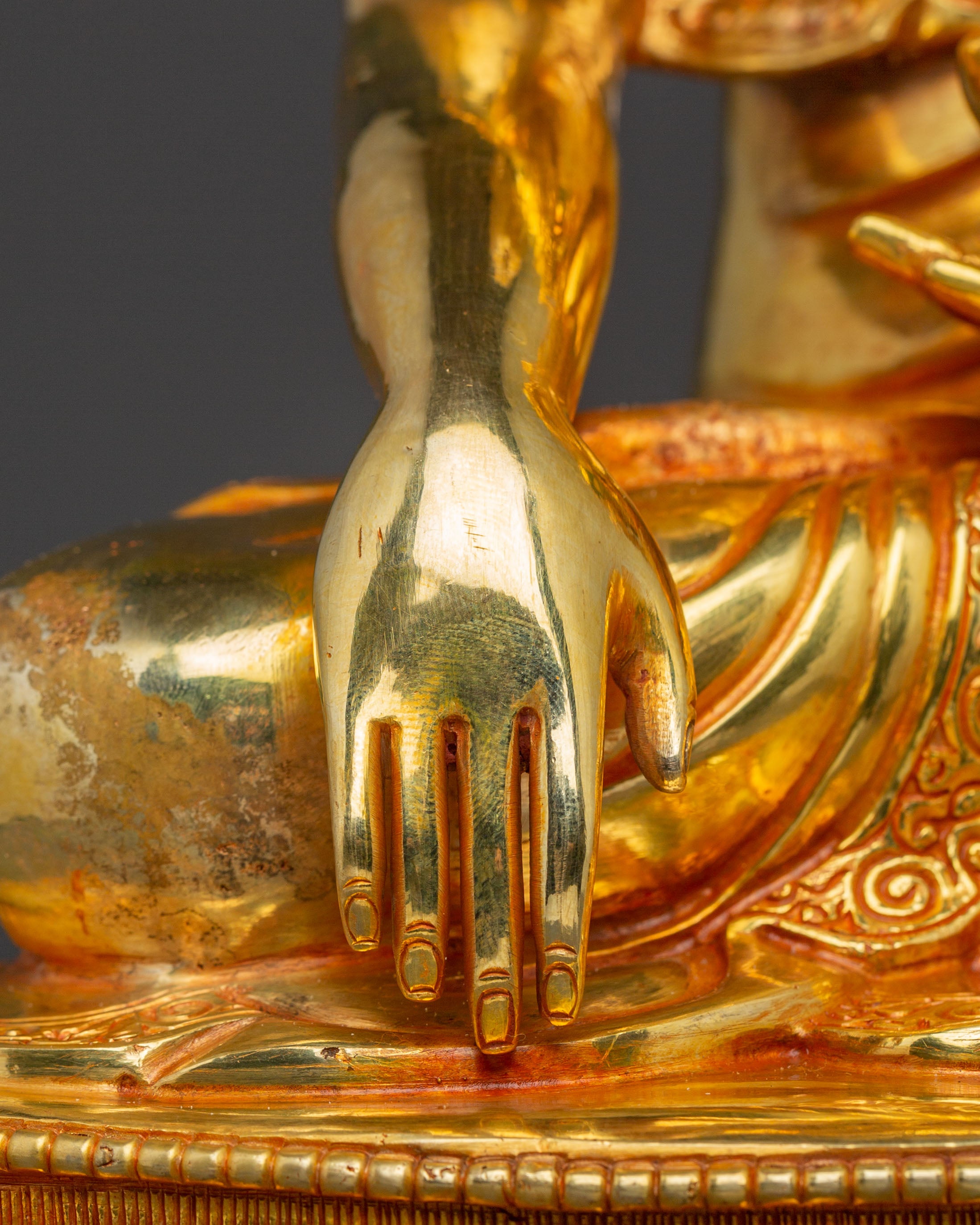 Sage Shakyamuni Buddha Statue - 24K Gold Gilded