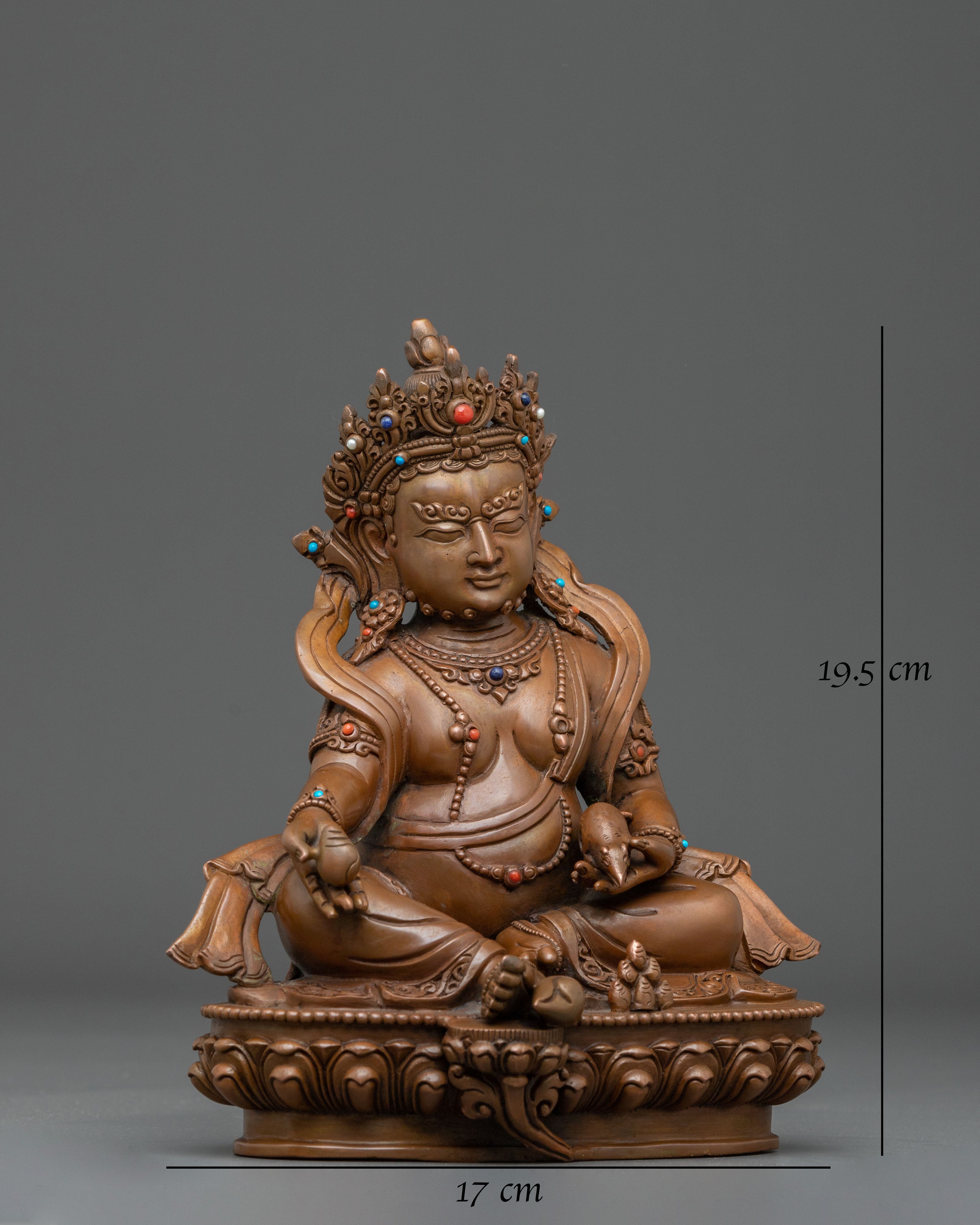 Dzambhala Handmade Sculpture: Deity of Wealth and Prosperity