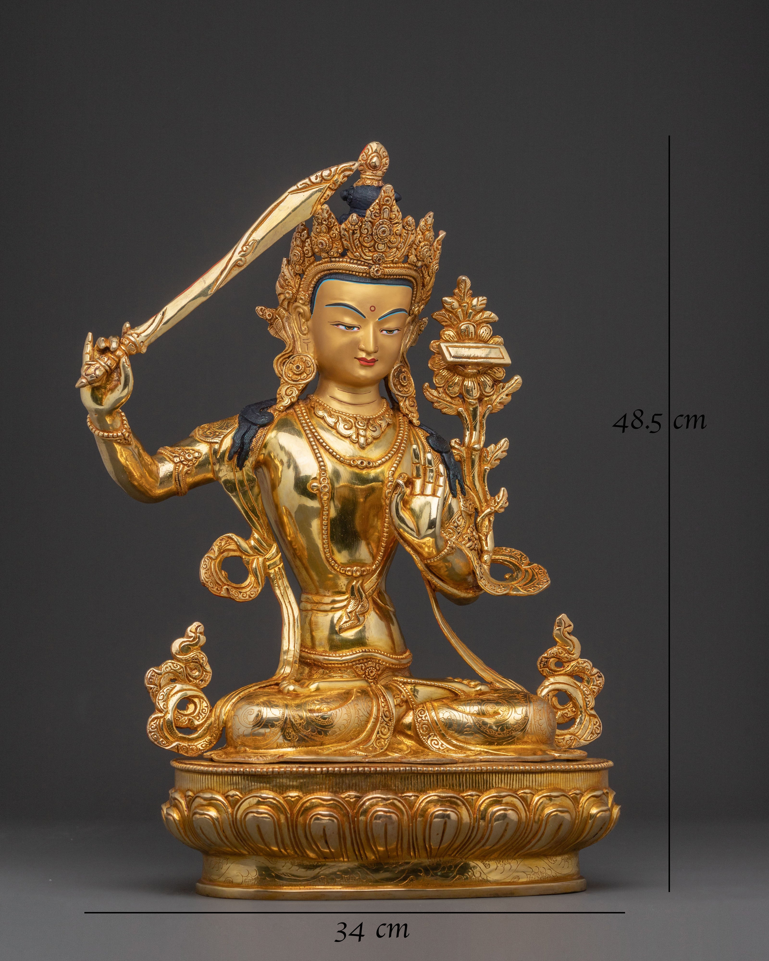 Manjushri Radiant Wisdom Statue | Altar Decor