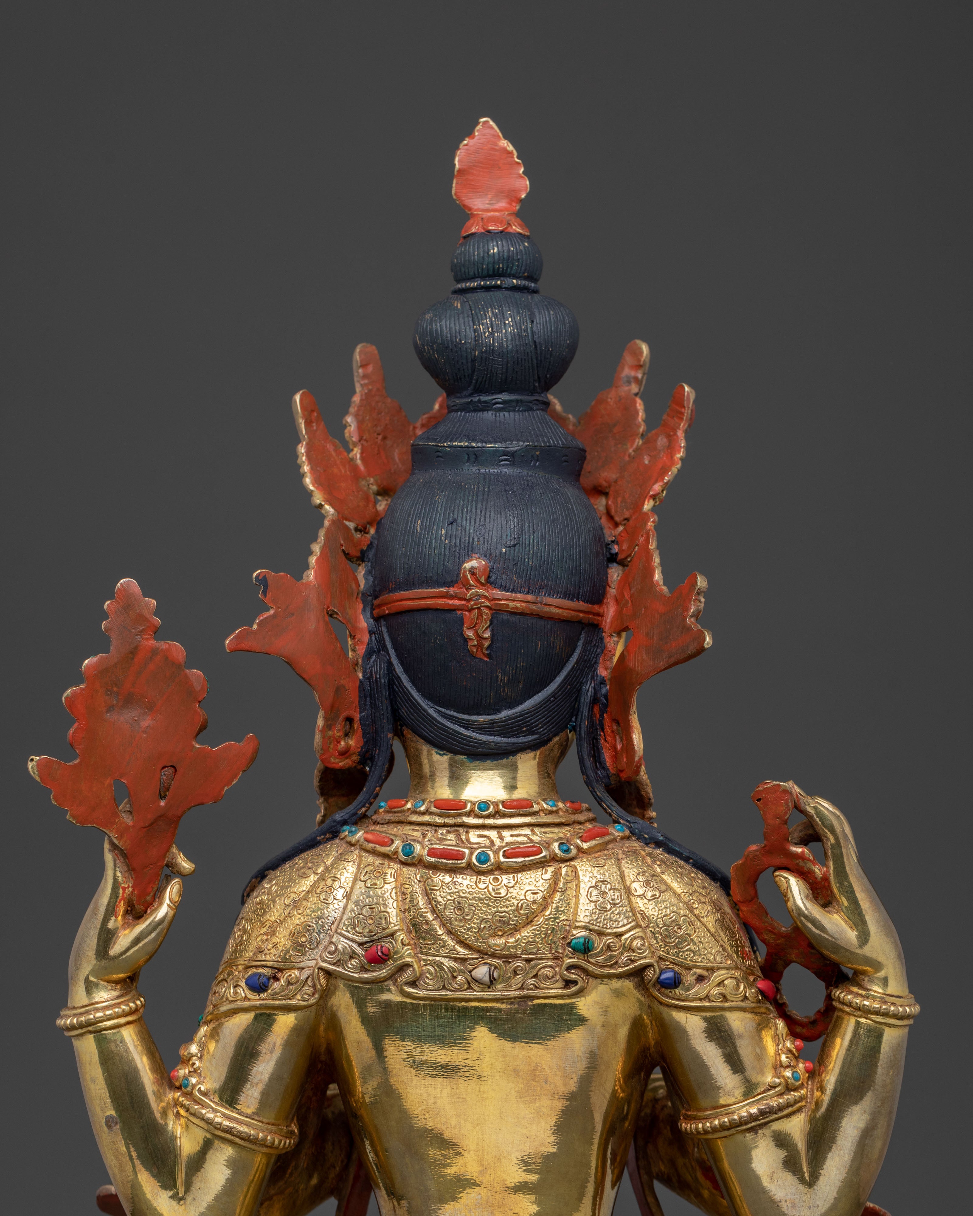 Chenrezig 24K Gold Gilded Statue | Home Decor