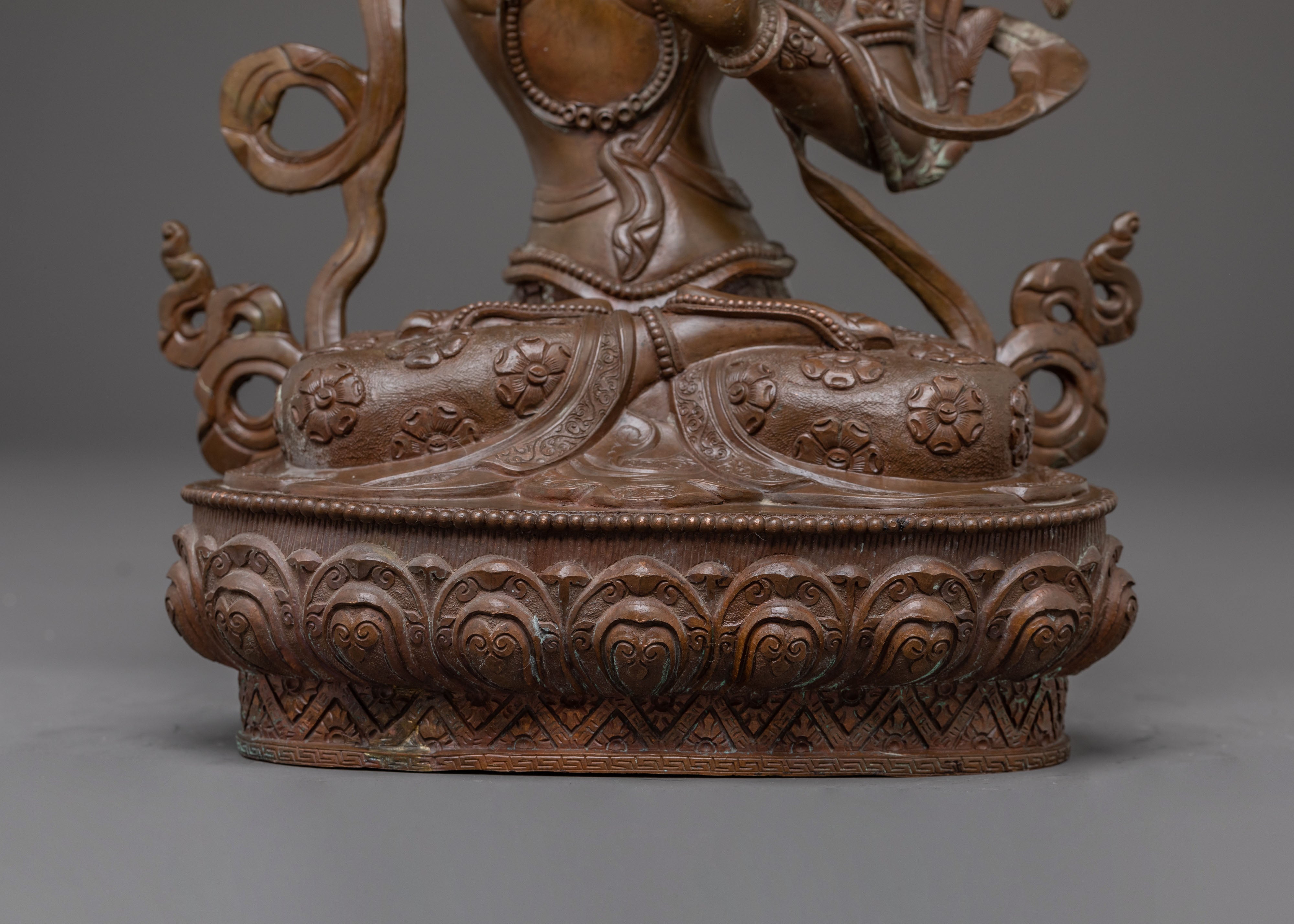 Handmade Tibetan Manjushri Bodhisattva Statue