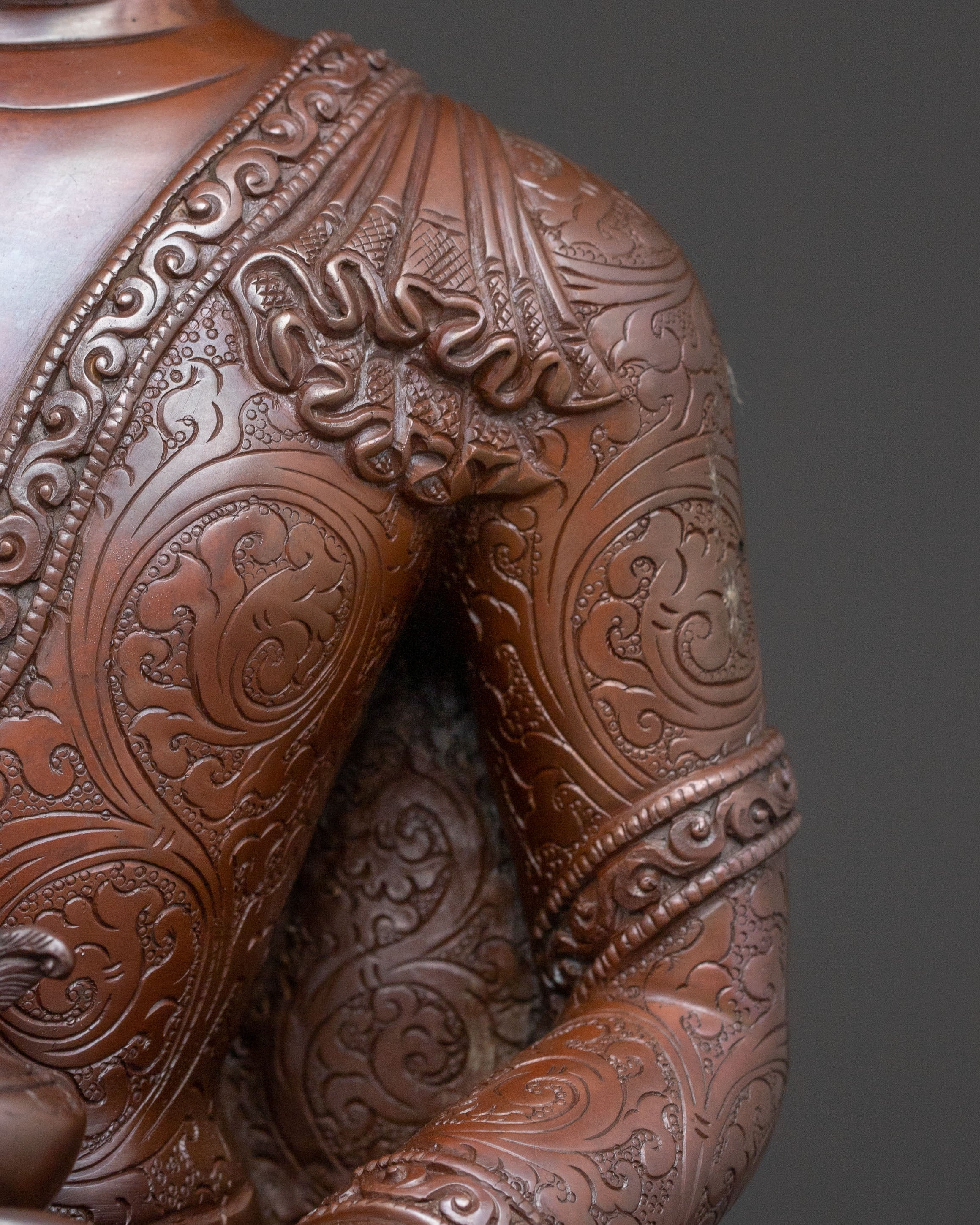 Medicine Buddha Altar Decor Statue - Oxidized Copper Bhaisajyaguru