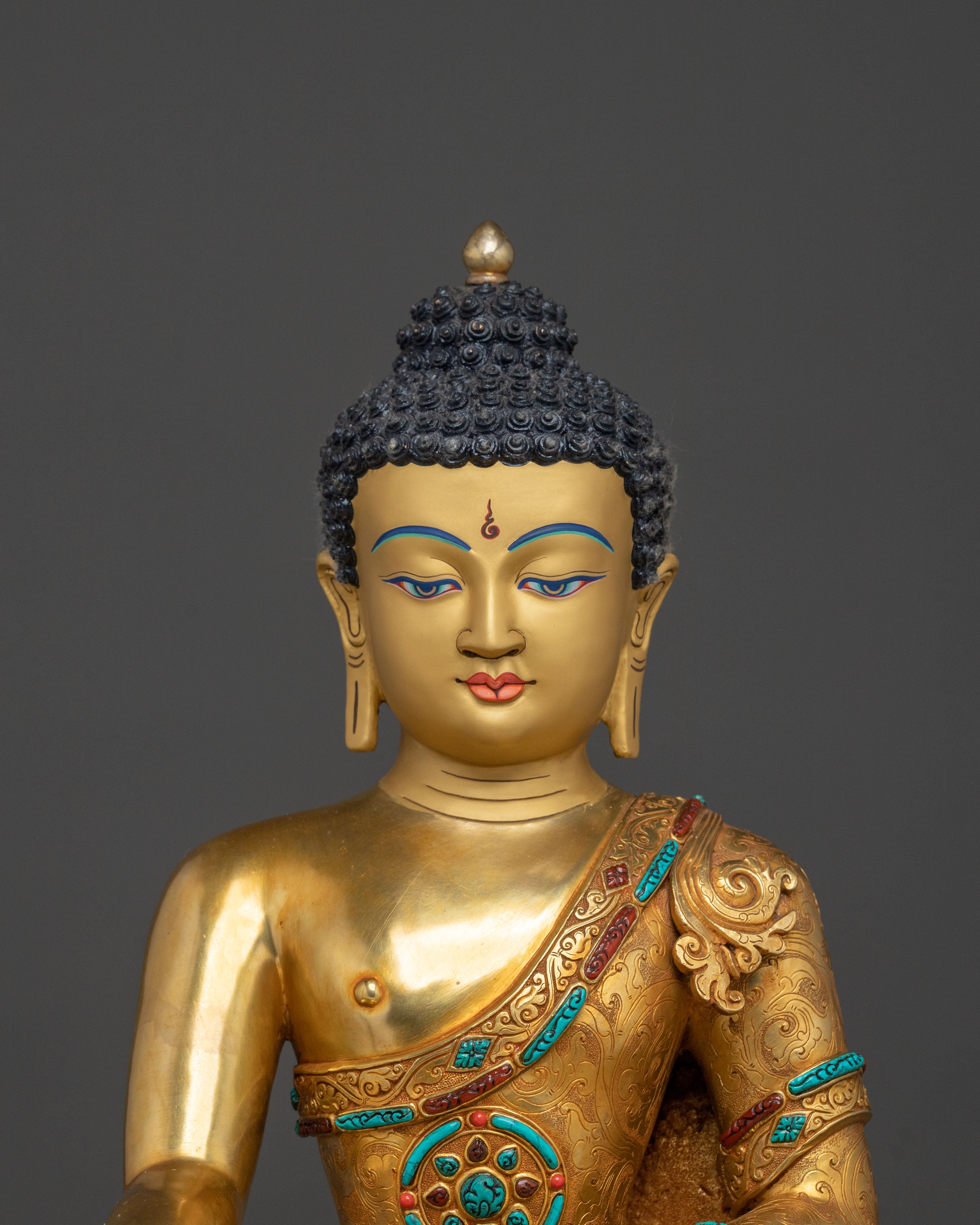 Shakyamuni Buddha Statue On Throne | Home Decor