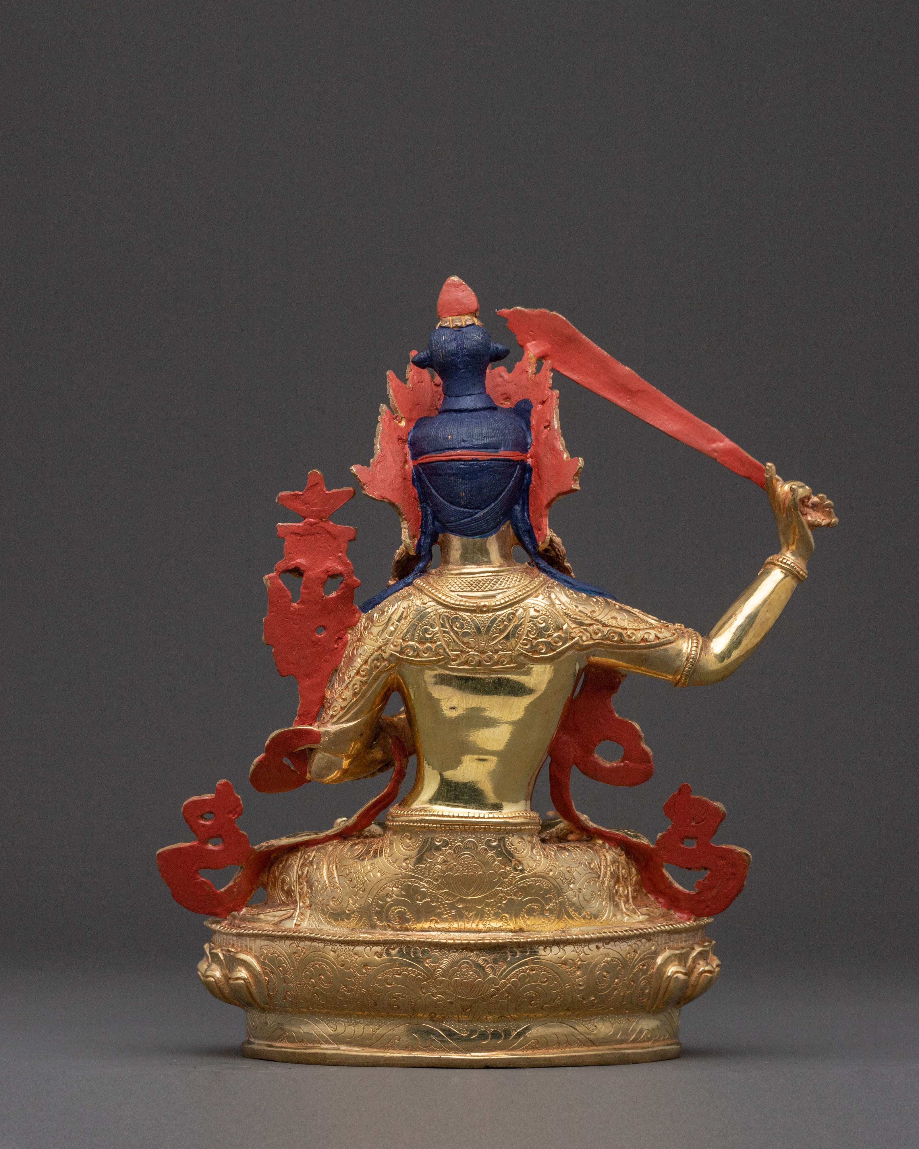 Blessing Statue of Manjushri – Hand-Gilded Copper Statue