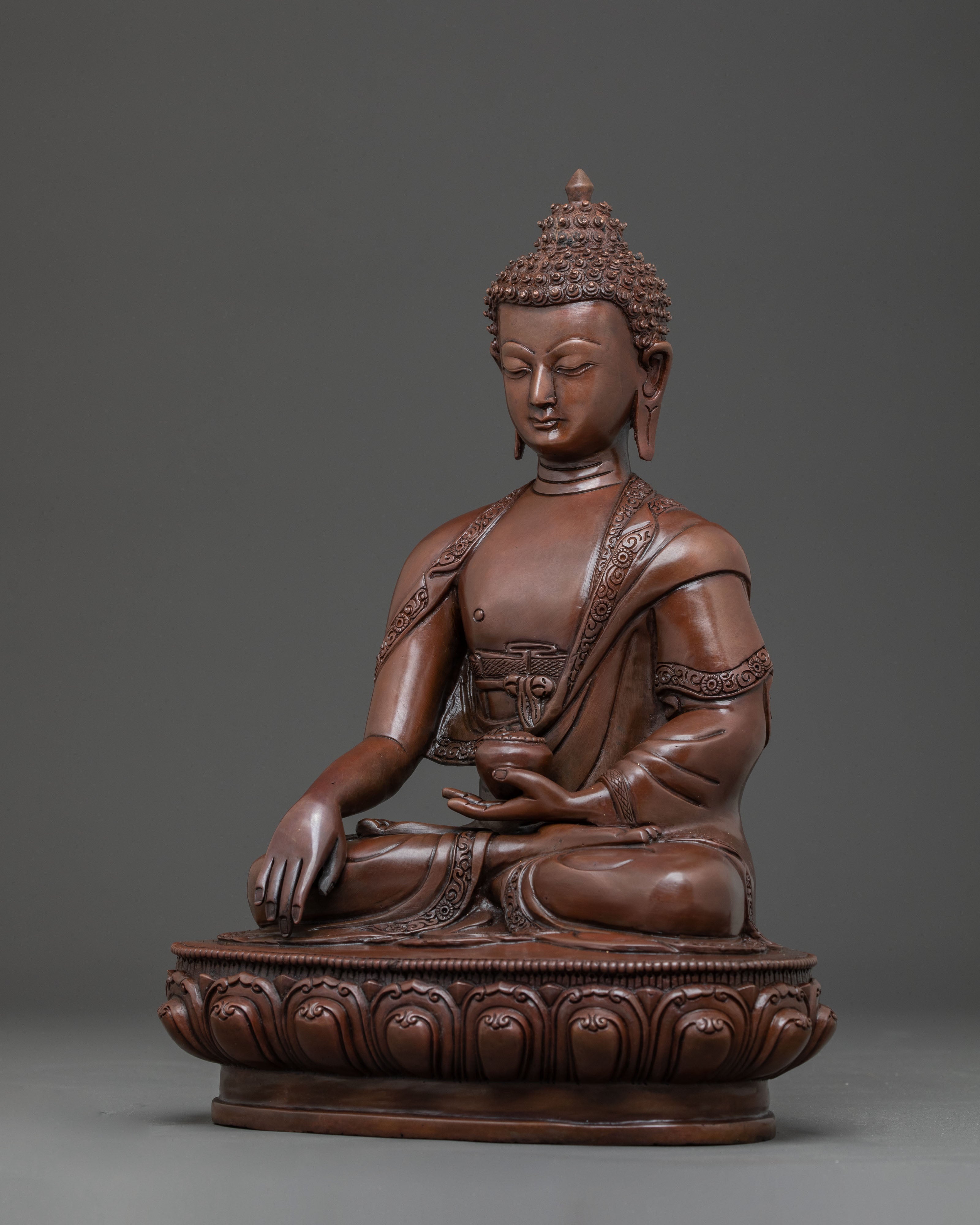 Handcrafted Oxidized Statue of Buddha Shakyamuni