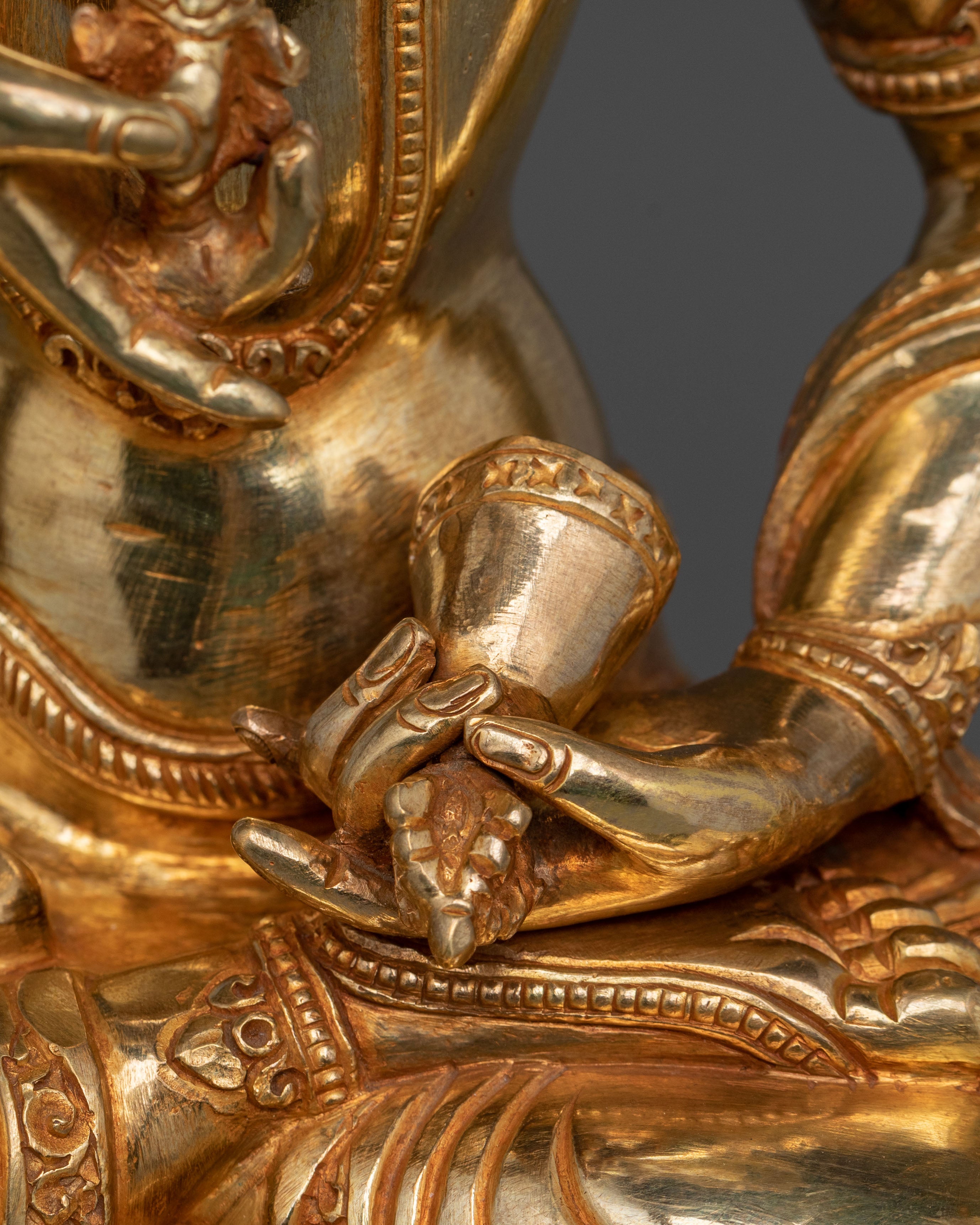 Tibetan Vajrasattva Meditation Statue | 24K Gold Gilded