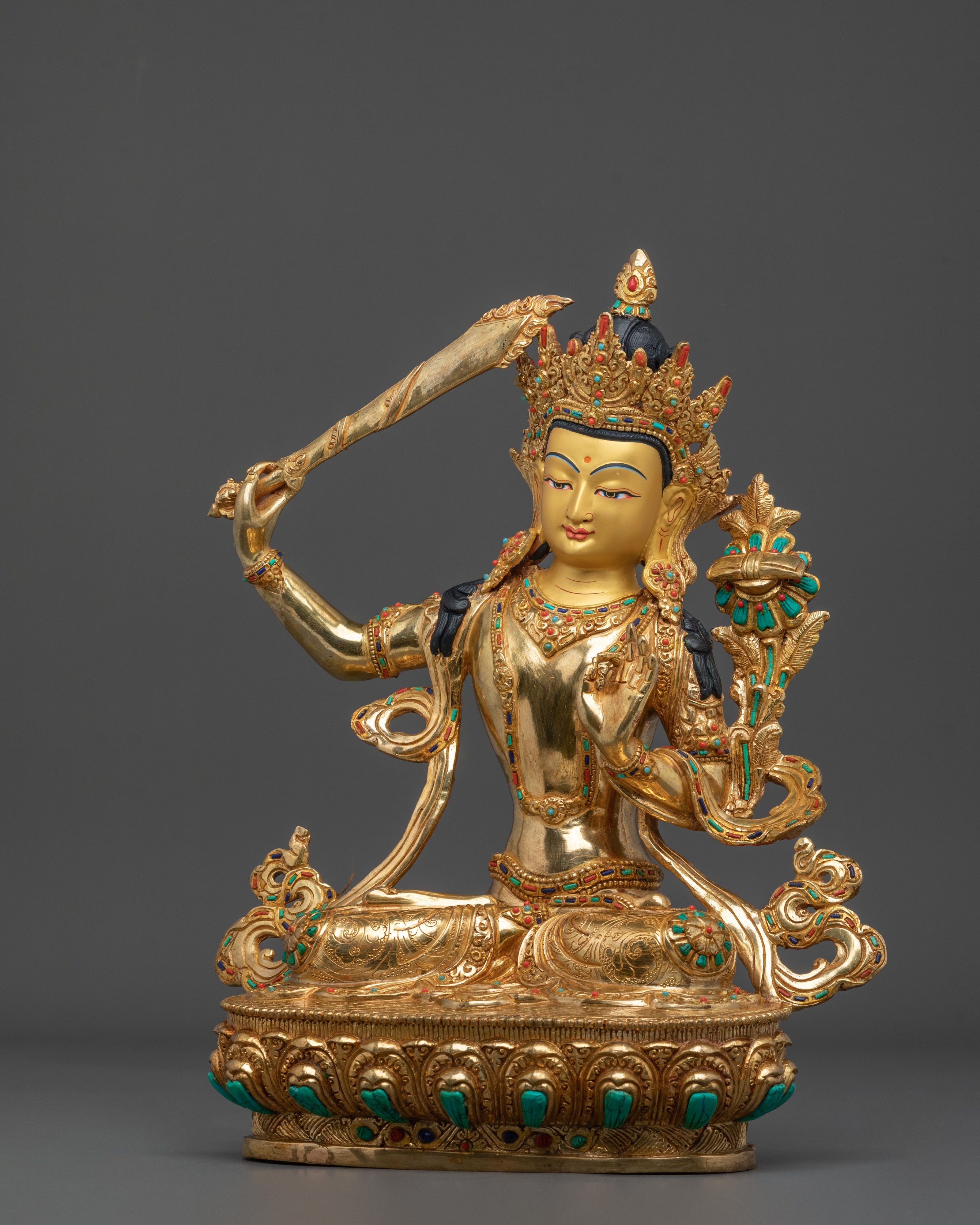 Manjushri Statue: Lotus of Wisdom