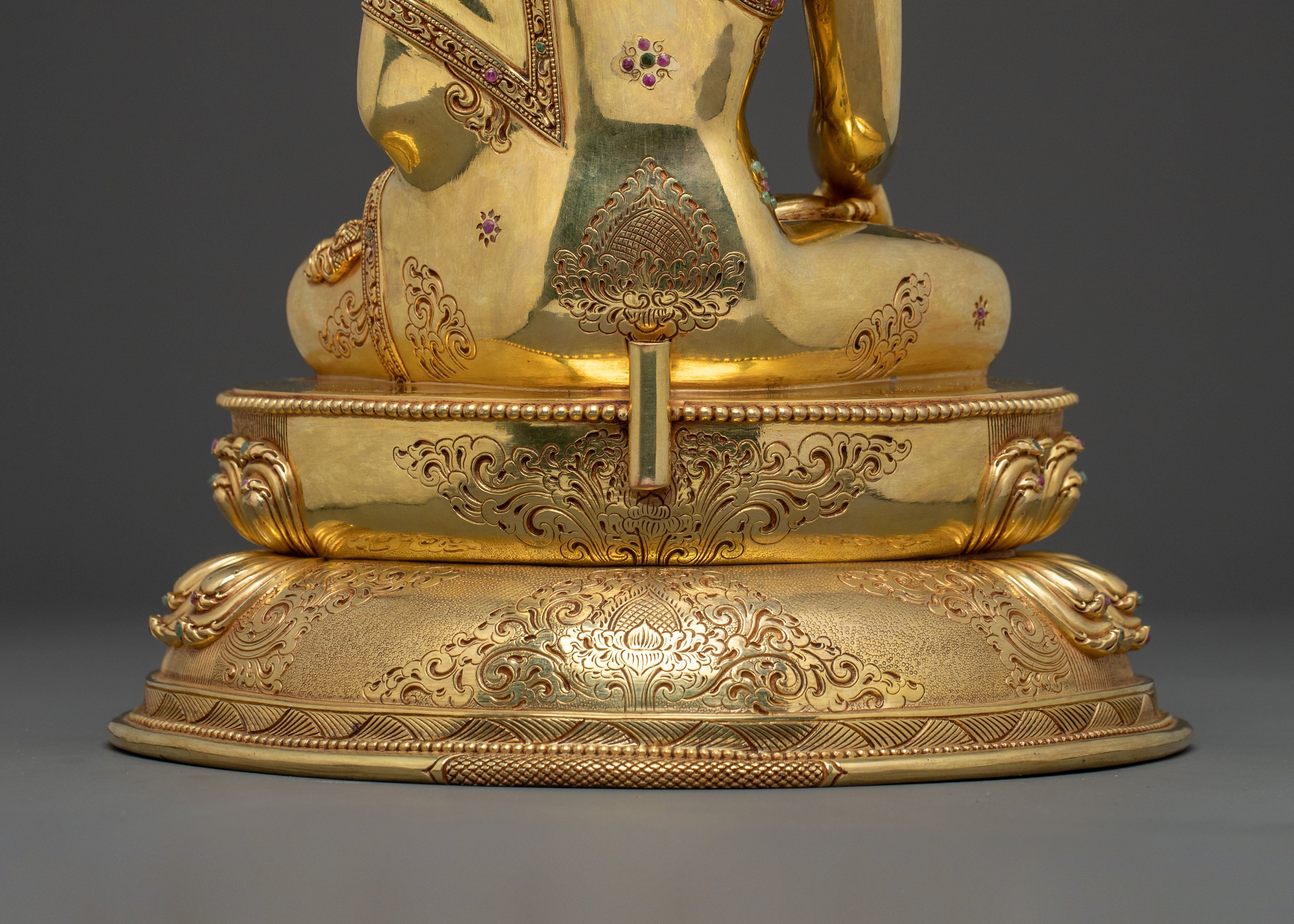 Shakyamuni Buddha: Handcrafted 24K Gold Gilded Statue