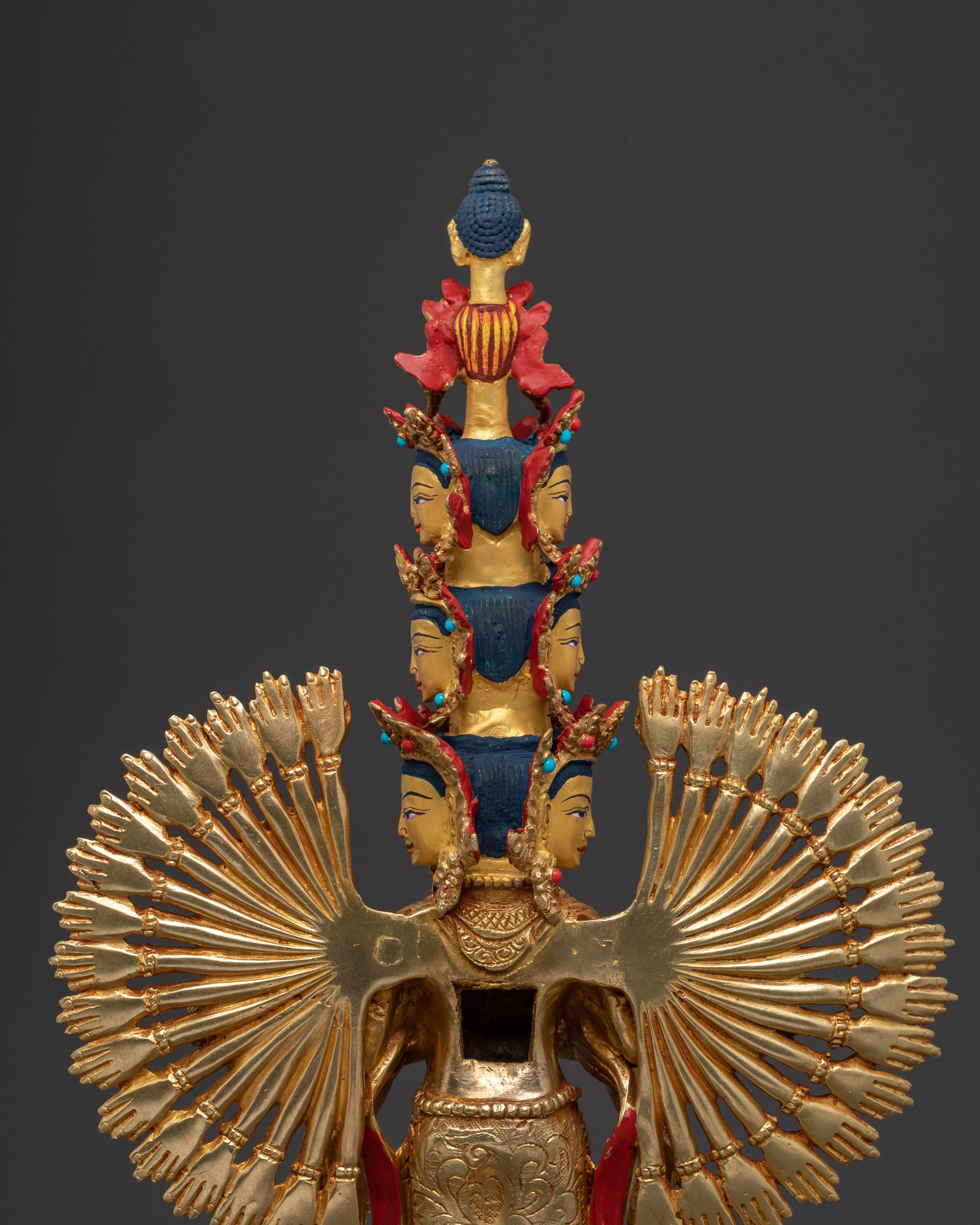 1000 Armed Chenrezig Statue | 24K Gold Gilded Icon