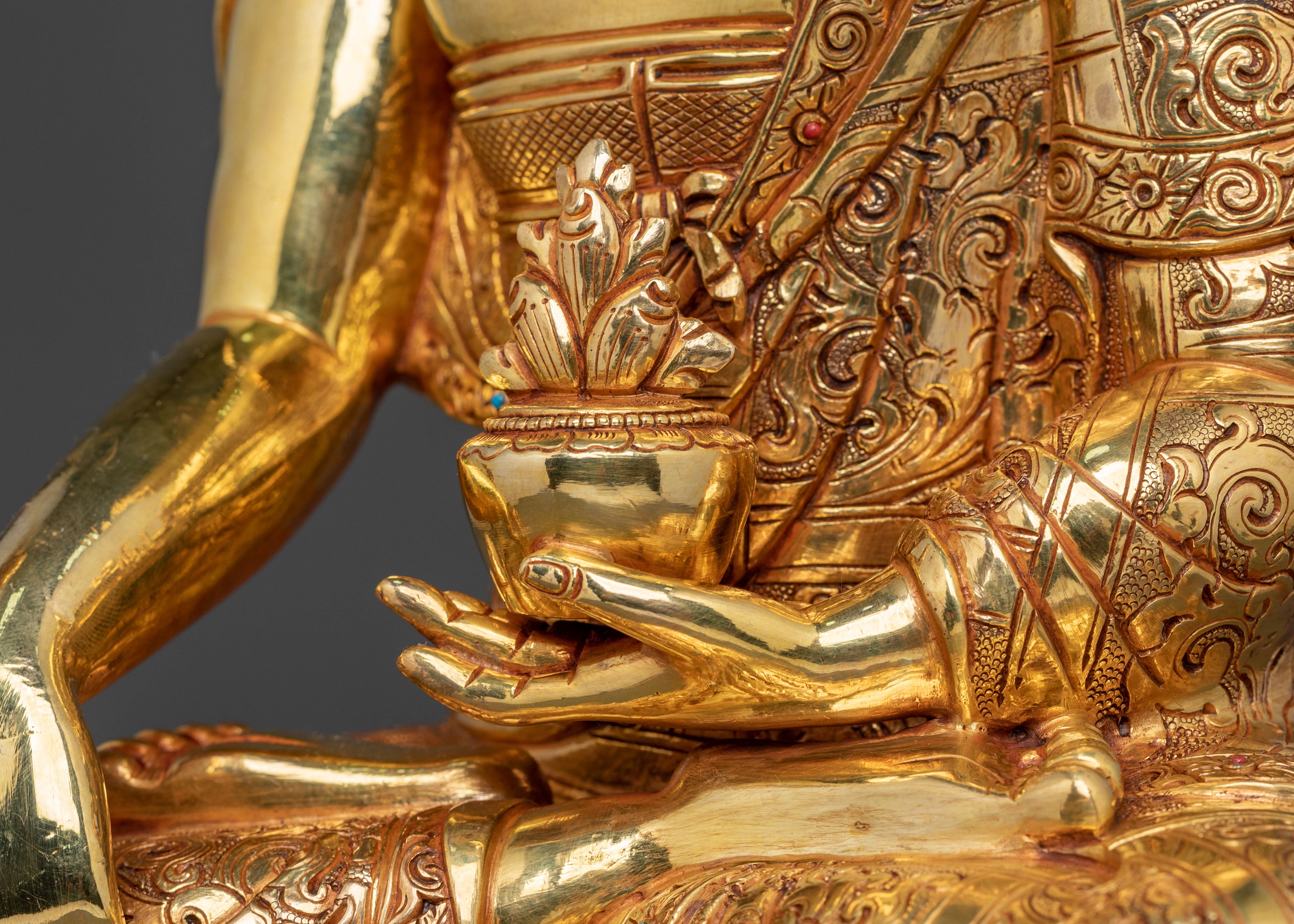 Medicine Buddha Statue | 24K Gold Gilded Healing Figure