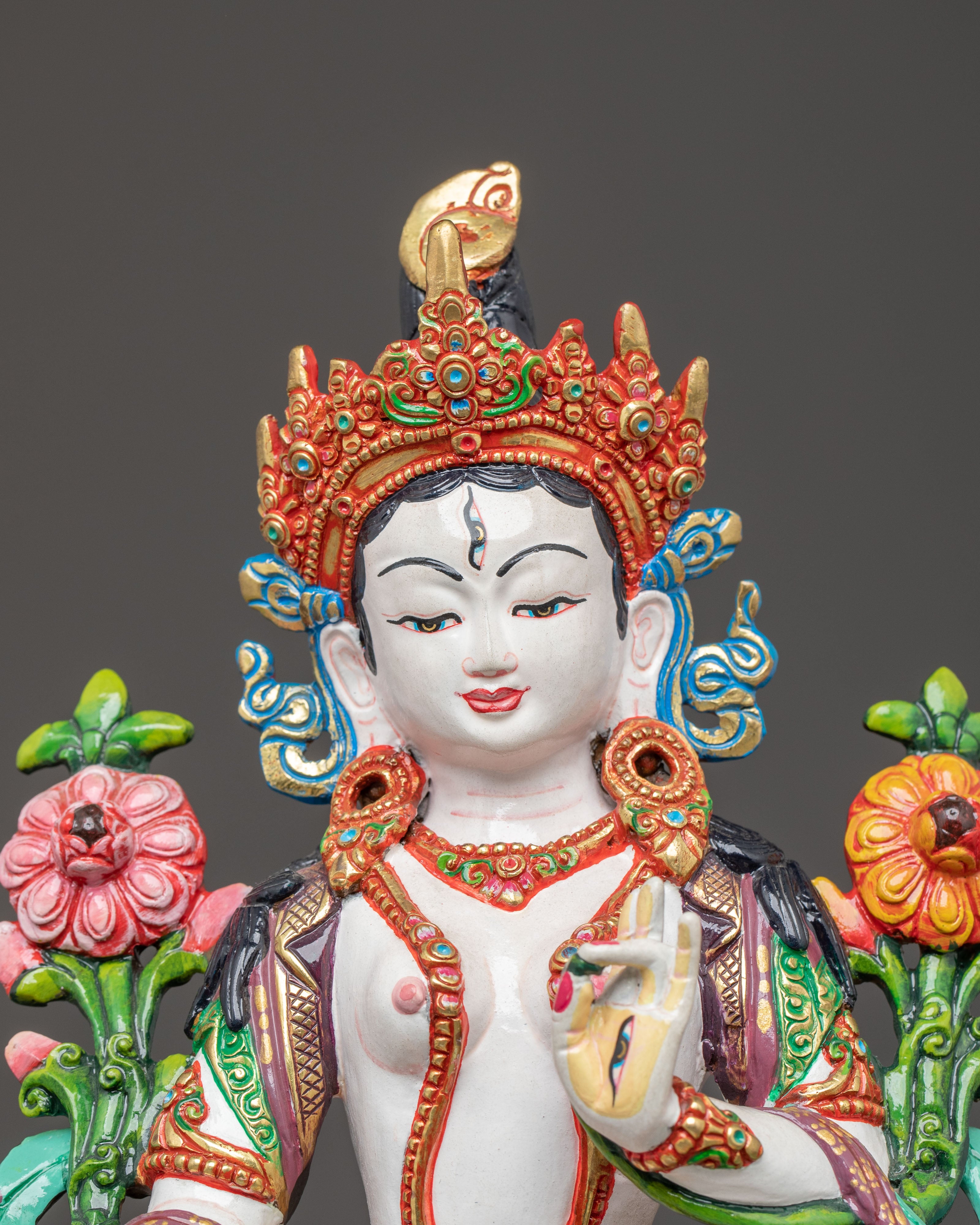 White Tara Golden Buddhist Statue | Sita Tara - Female Buddha