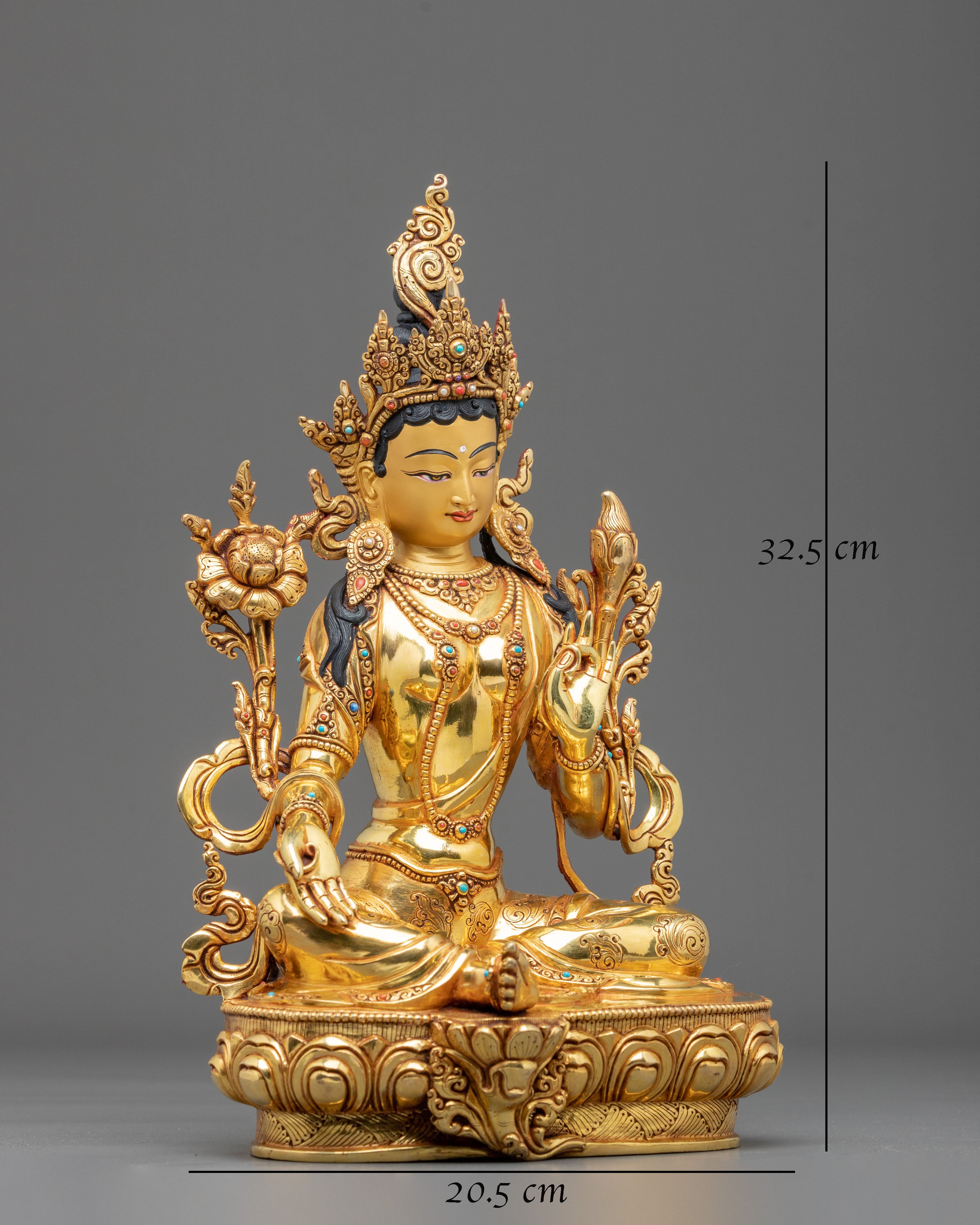 Green Tara Statue | Handcrafted Tibetan Figurine