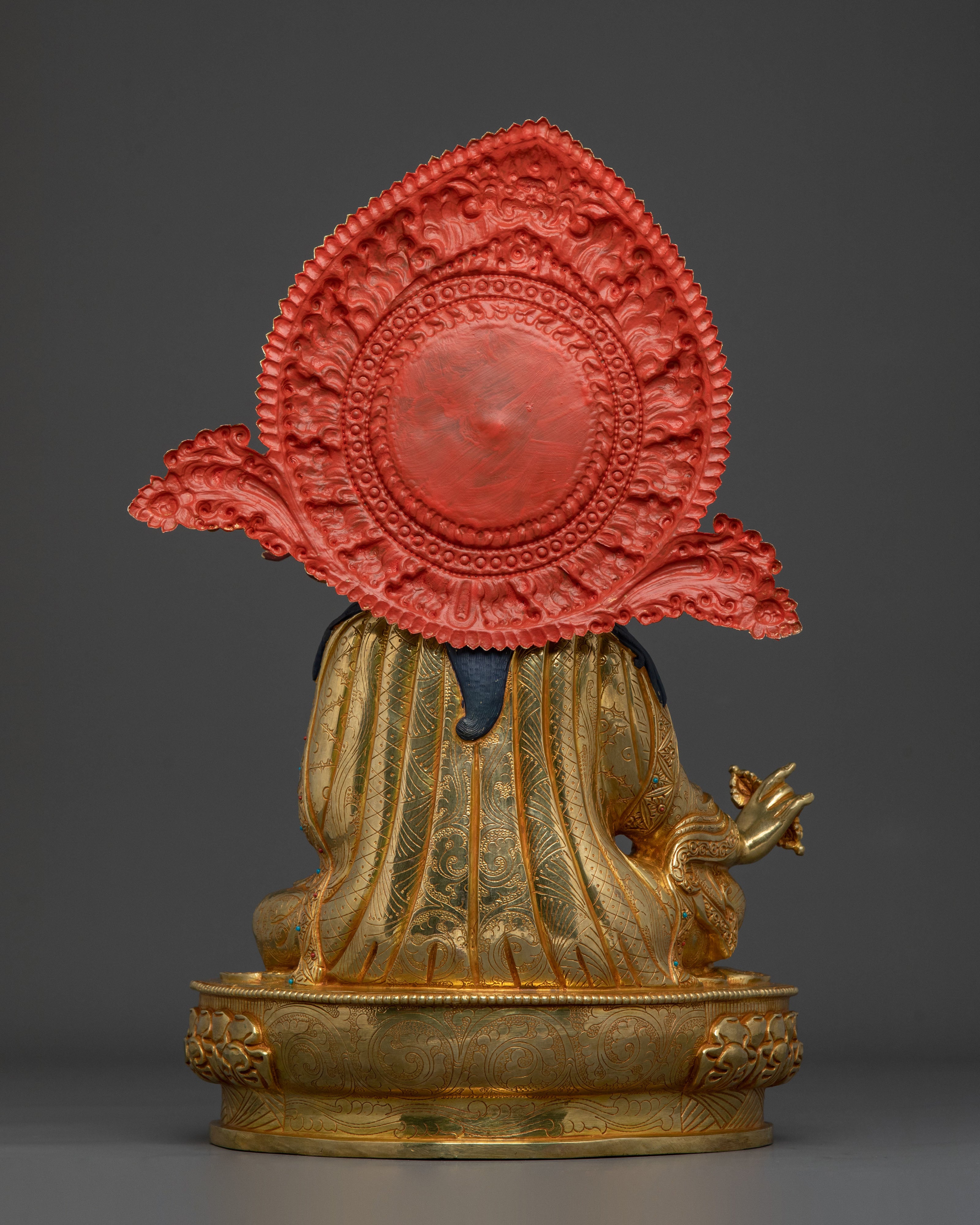 Buddhist Protector Guru Rinpoche Statue | 24K Gold Gilded Artwork