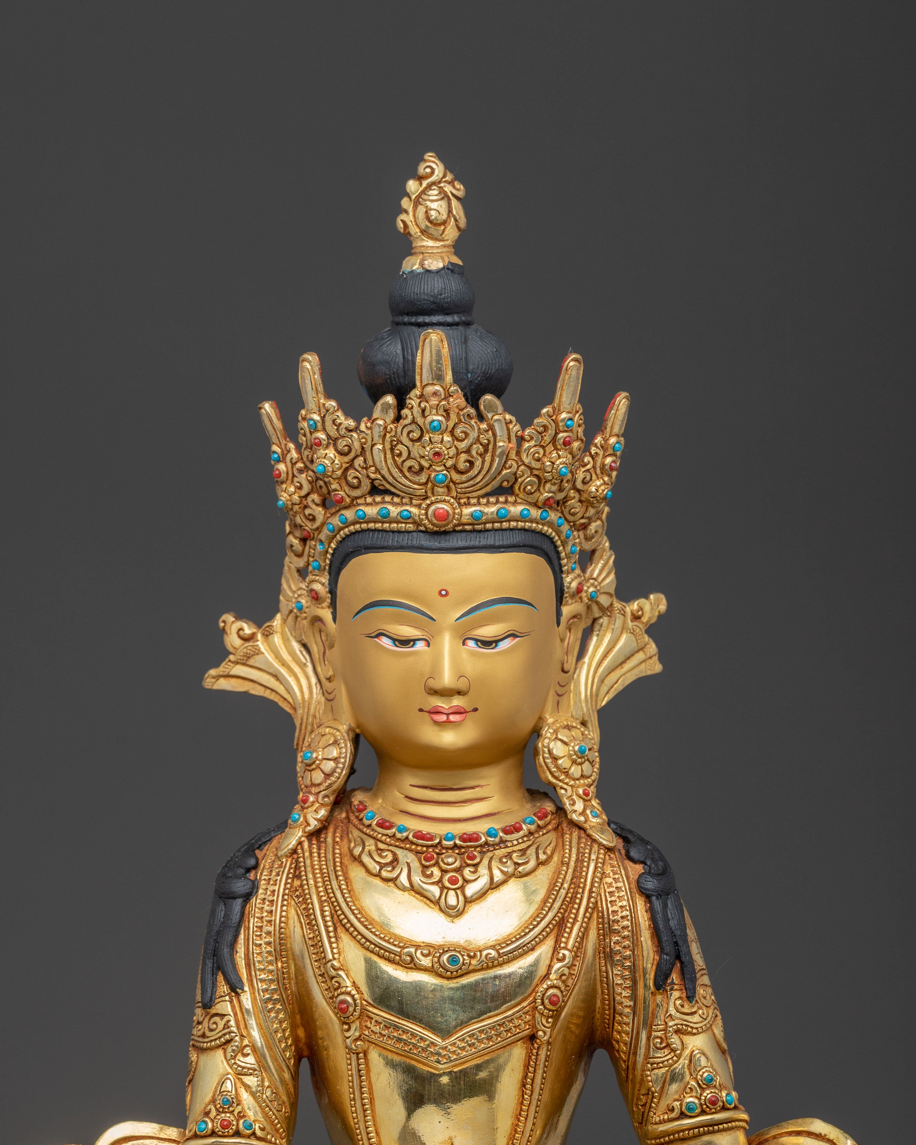 Statue of the Buddha, The Sage of Shakya Clan | 24K Gold Gilded Sculpture