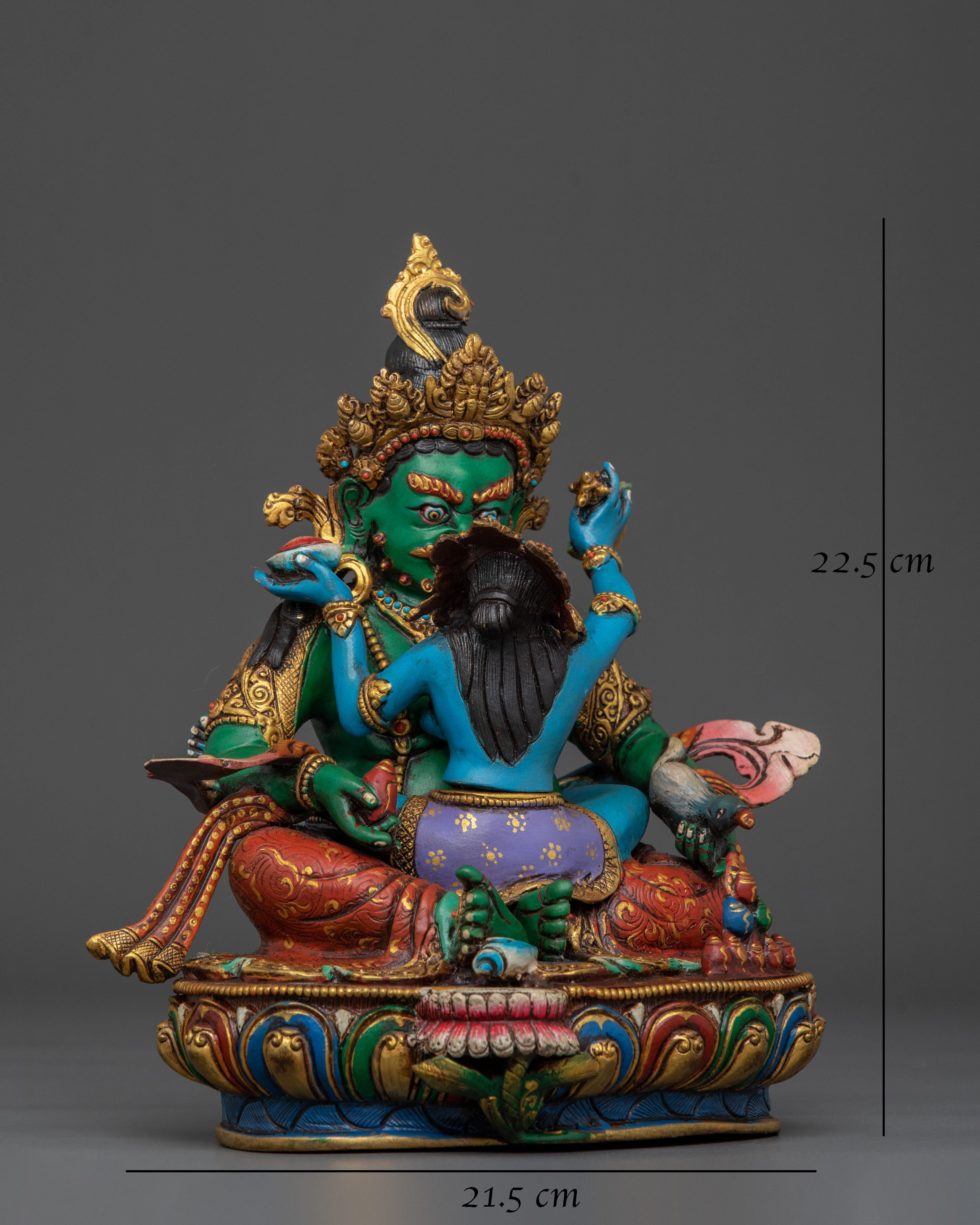 Green Dzambhala Statue | Handcrafted Wealth Deity