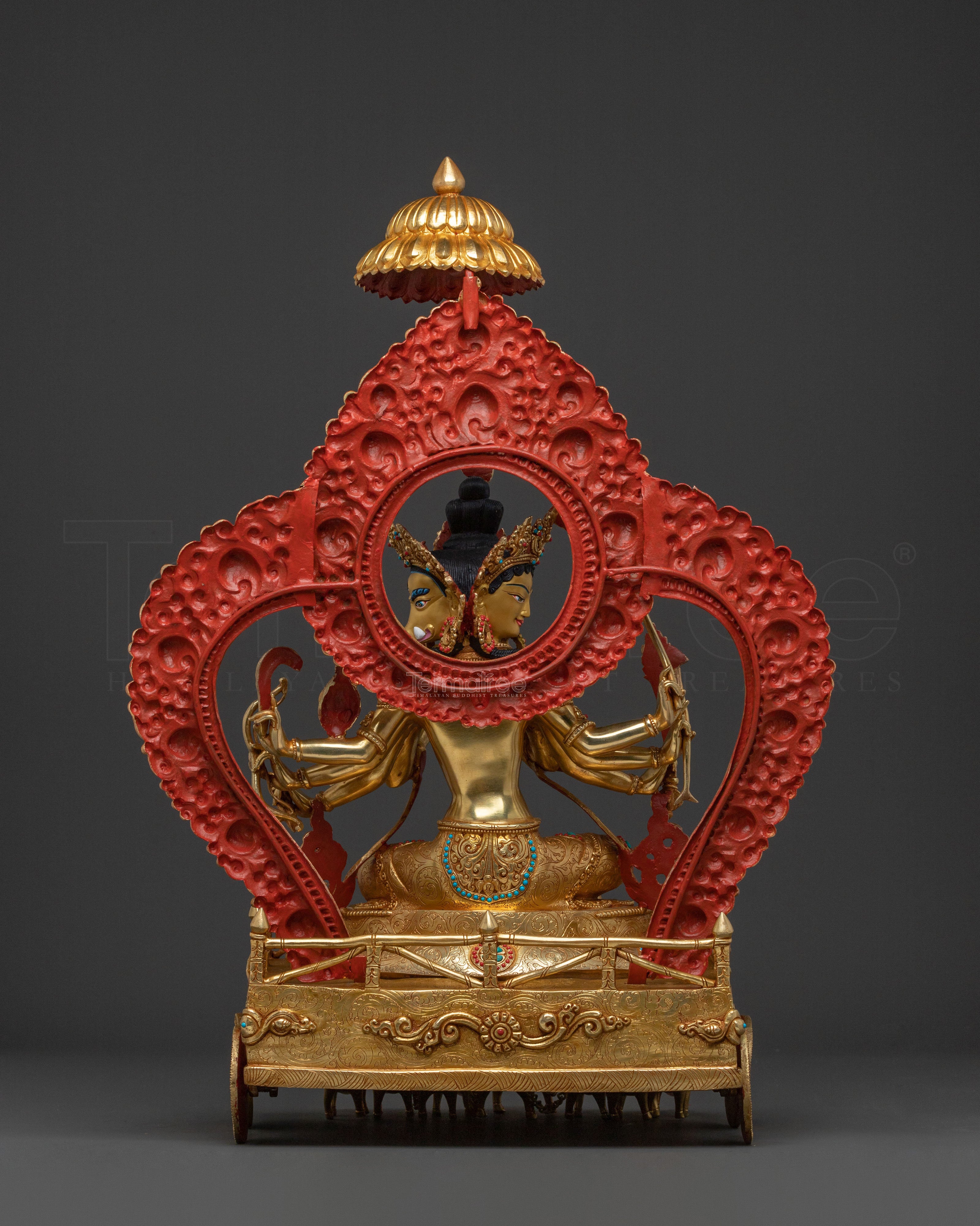 Marici Sacred Statue: 24K Gold Gilded Himalayan Figure