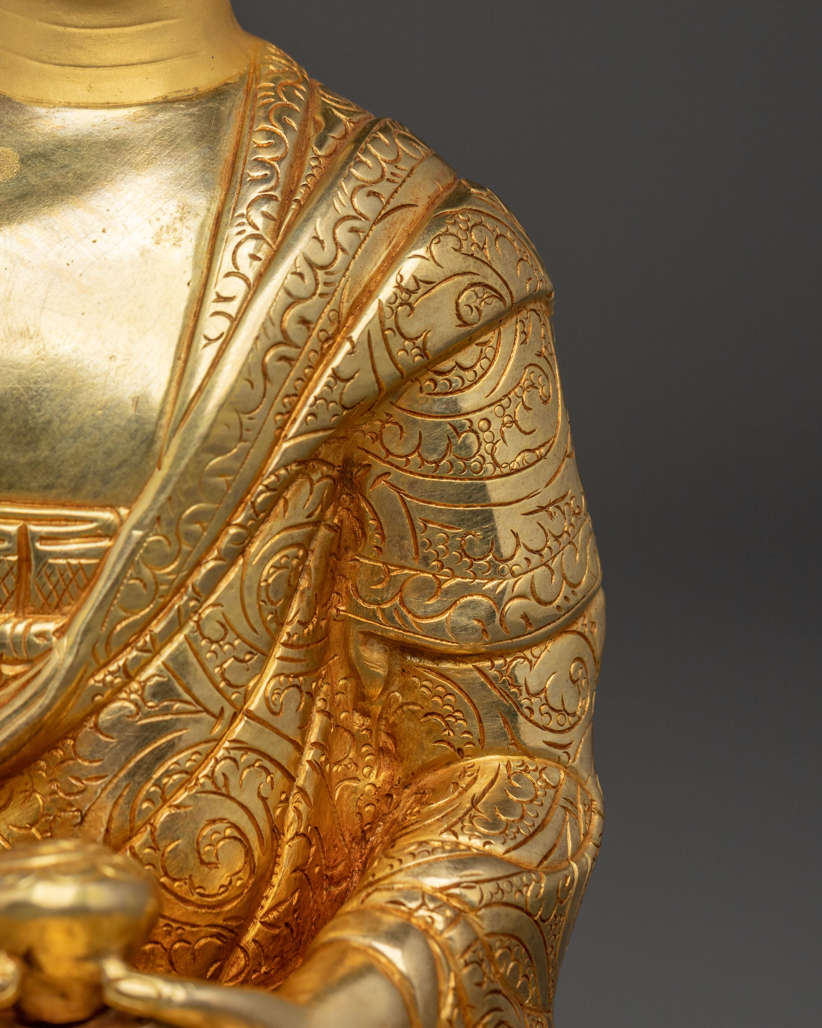 Amitabha Buddha 24K Gold Gilded Statue: Sacred Artistry