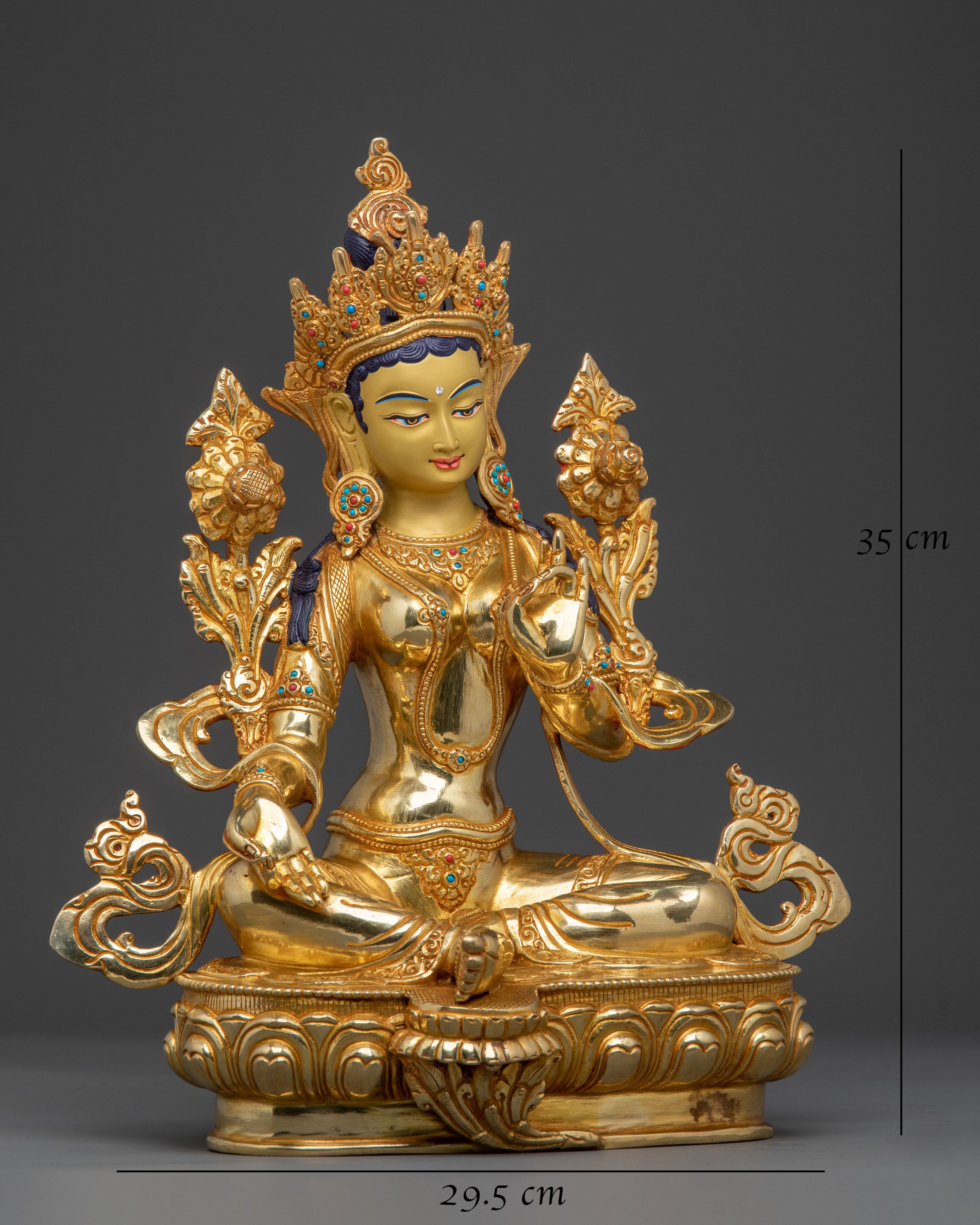 Green Tara Guardian Statue | Himalayan Buddhist Sculpture